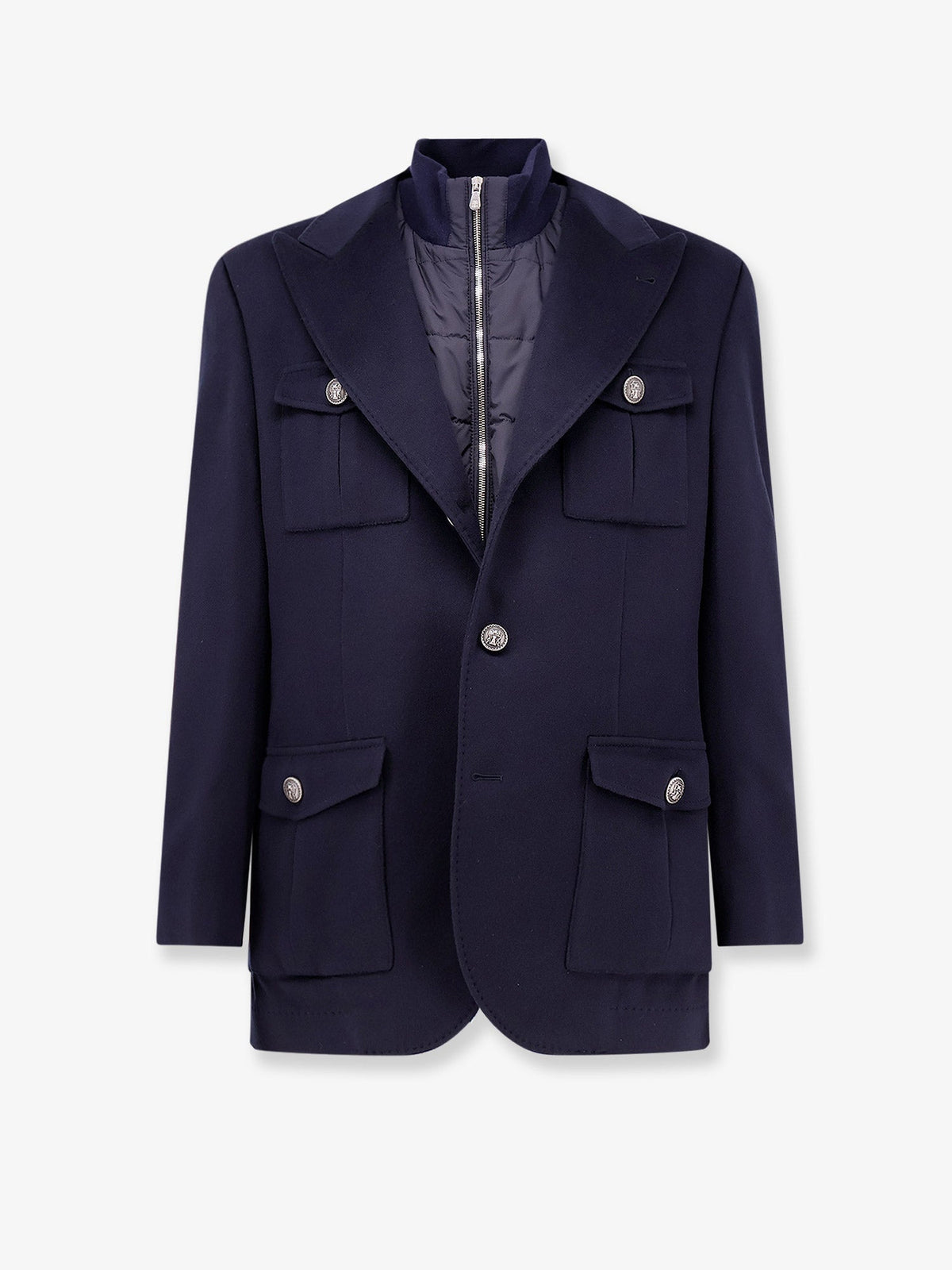 Brunello Cucinelli Men Virgin Wool Jacket With Internal Padded Vest BRUNELLO CUCINELLI