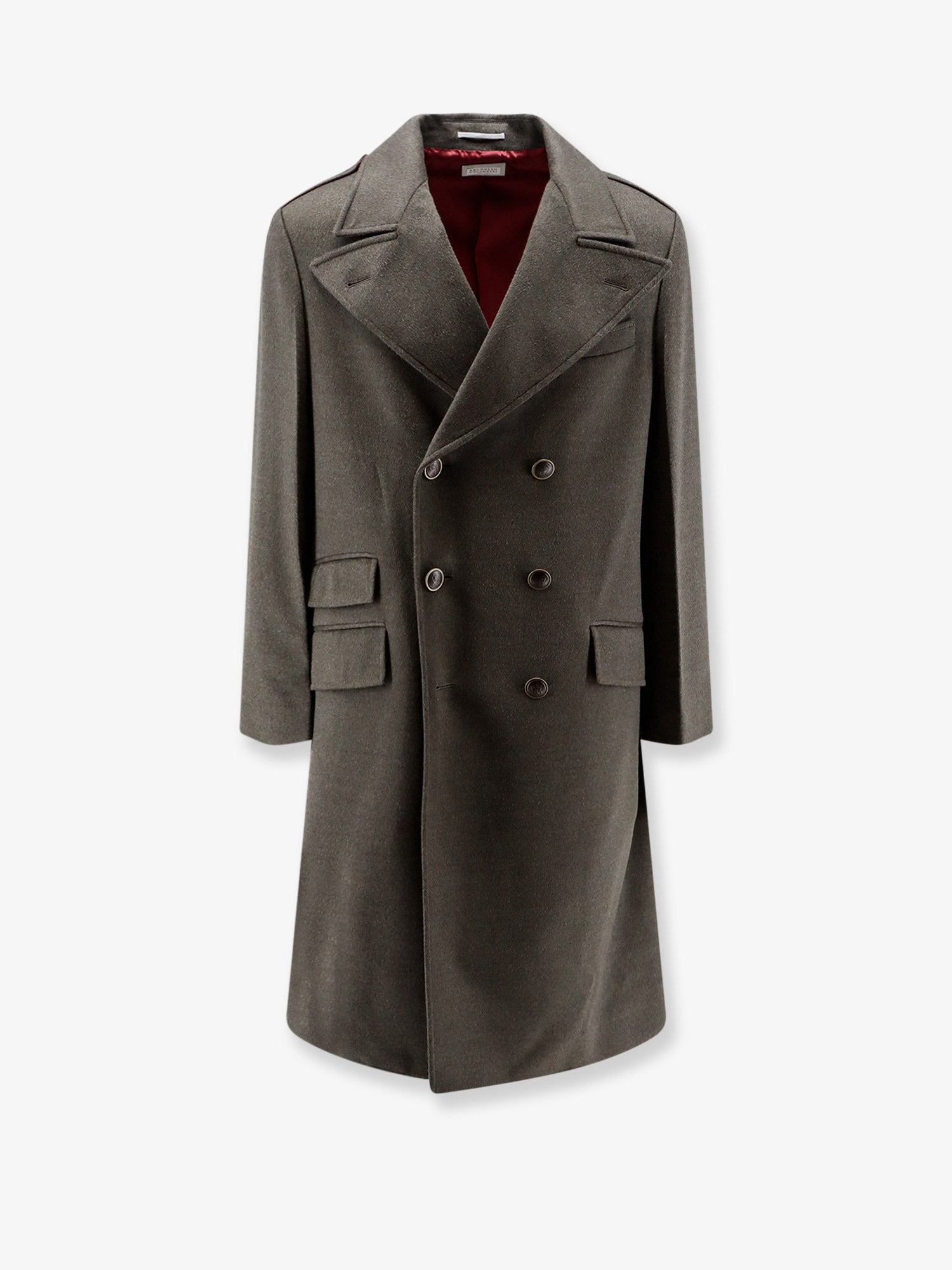 Brunello Cucinelli Men Double-Breasted Virgin Wool Coat BRUNELLO CUCINELLI