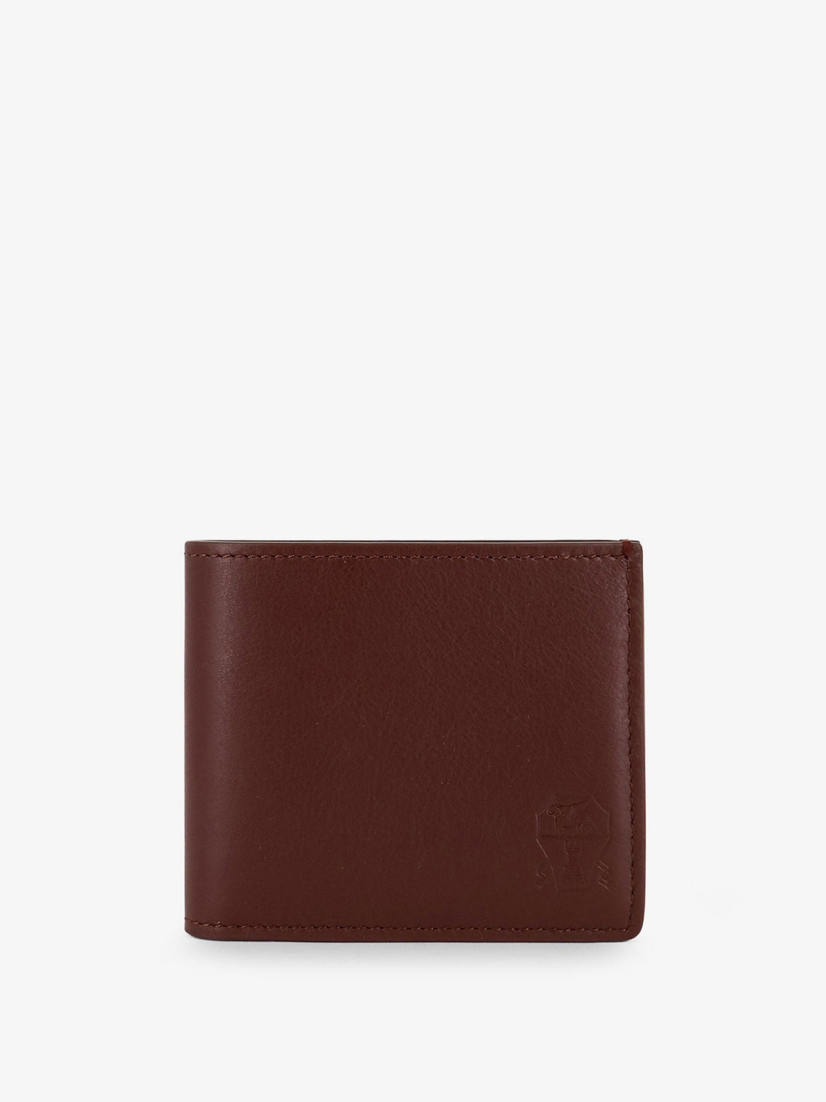 Brunello Cucinelli Men Hammered Leather Wallet With Engraved Logo BRUNELLO CUCINELLI