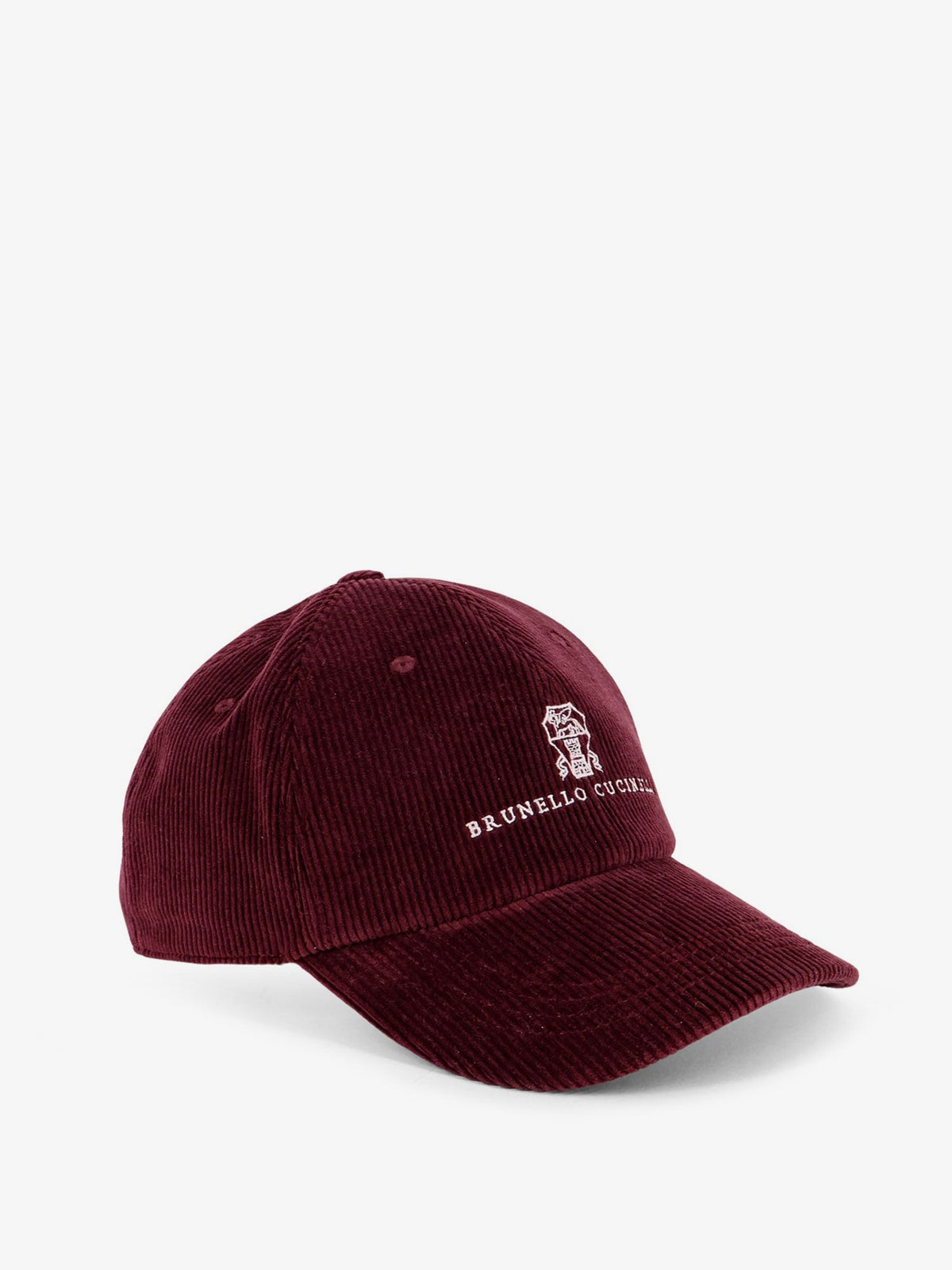Brunello Cucinelli Men Corduroy Hat With Embroidered Logo BRUNELLO CUCINELLI