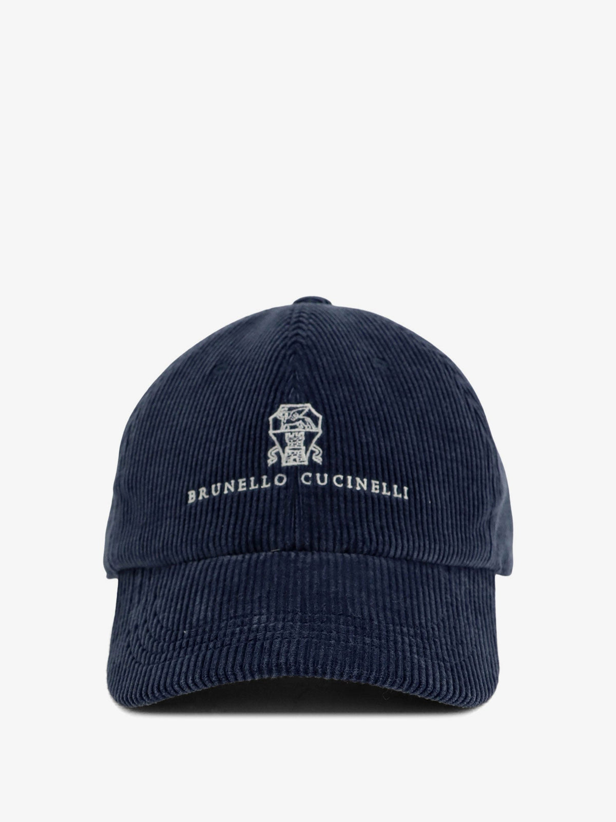 Brunello Cucinelli Men Corduroy Hat With Embroidered Logo BRUNELLO CUCINELLI