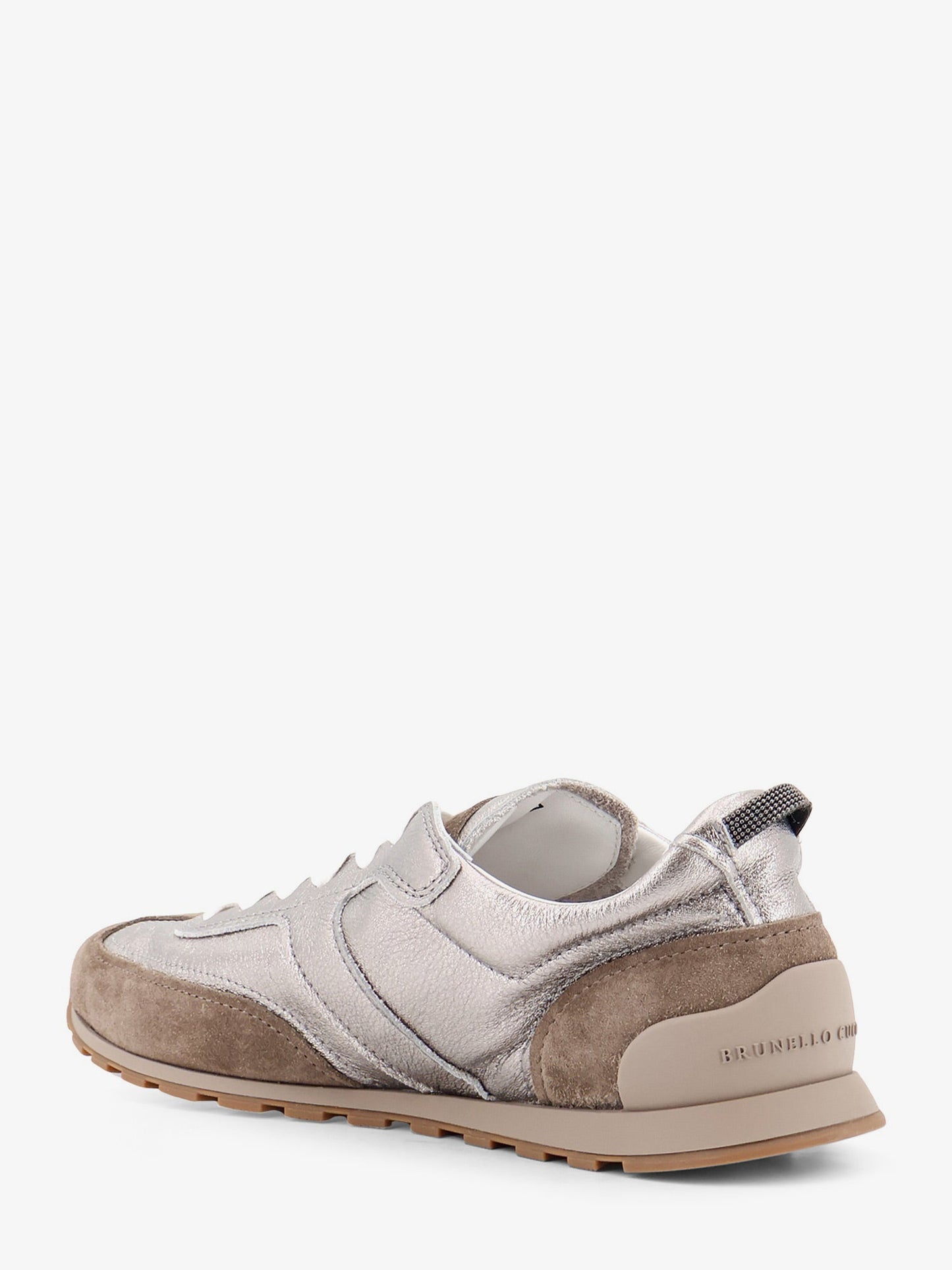 Brunello Cucinelli Women Laminated Leather And Suede Sneakers BRUNELLO CUCINELLI
