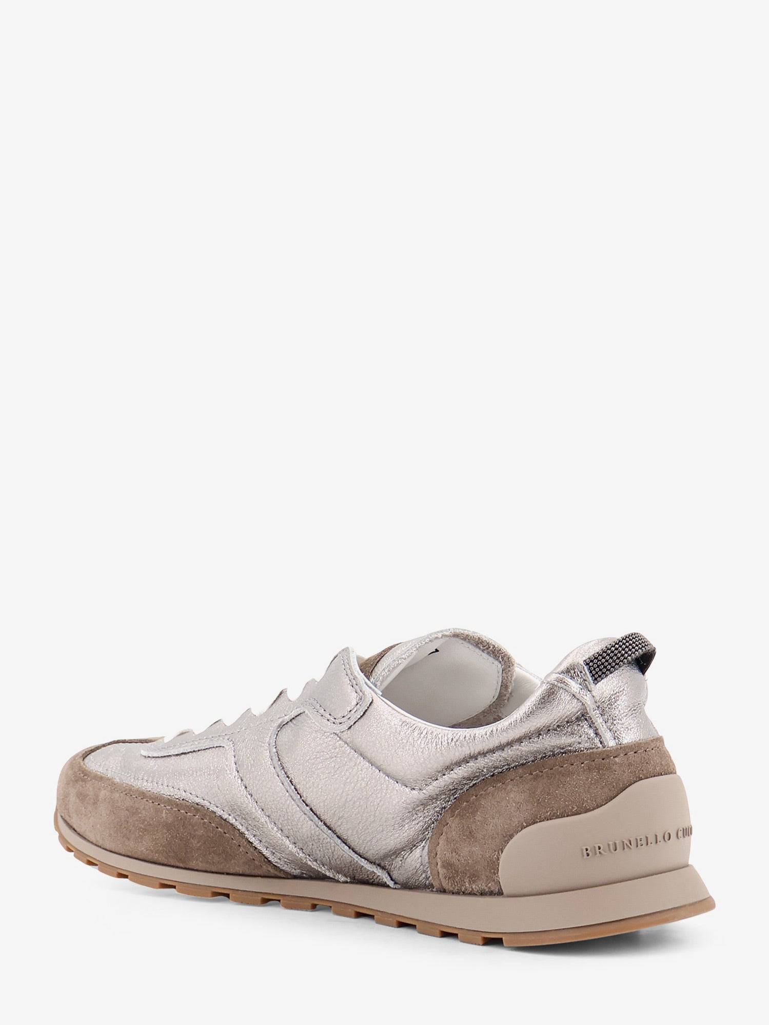 Brunello Cucinelli Women Laminated Leather And Suede Sneakers BRUNELLO CUCINELLI