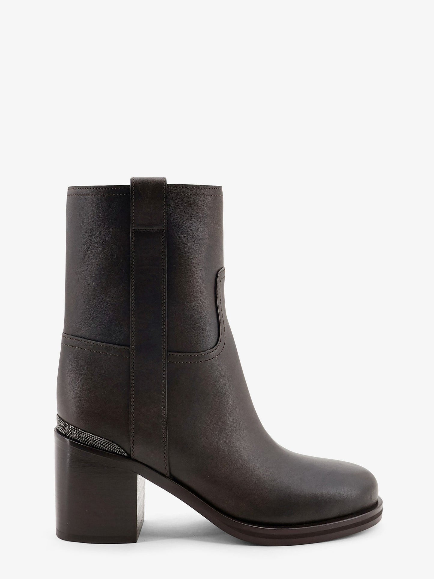 Brunello Cucinelli Women Vintage Leather Boots With Precious Detail BRUNELLO CUCINELLI