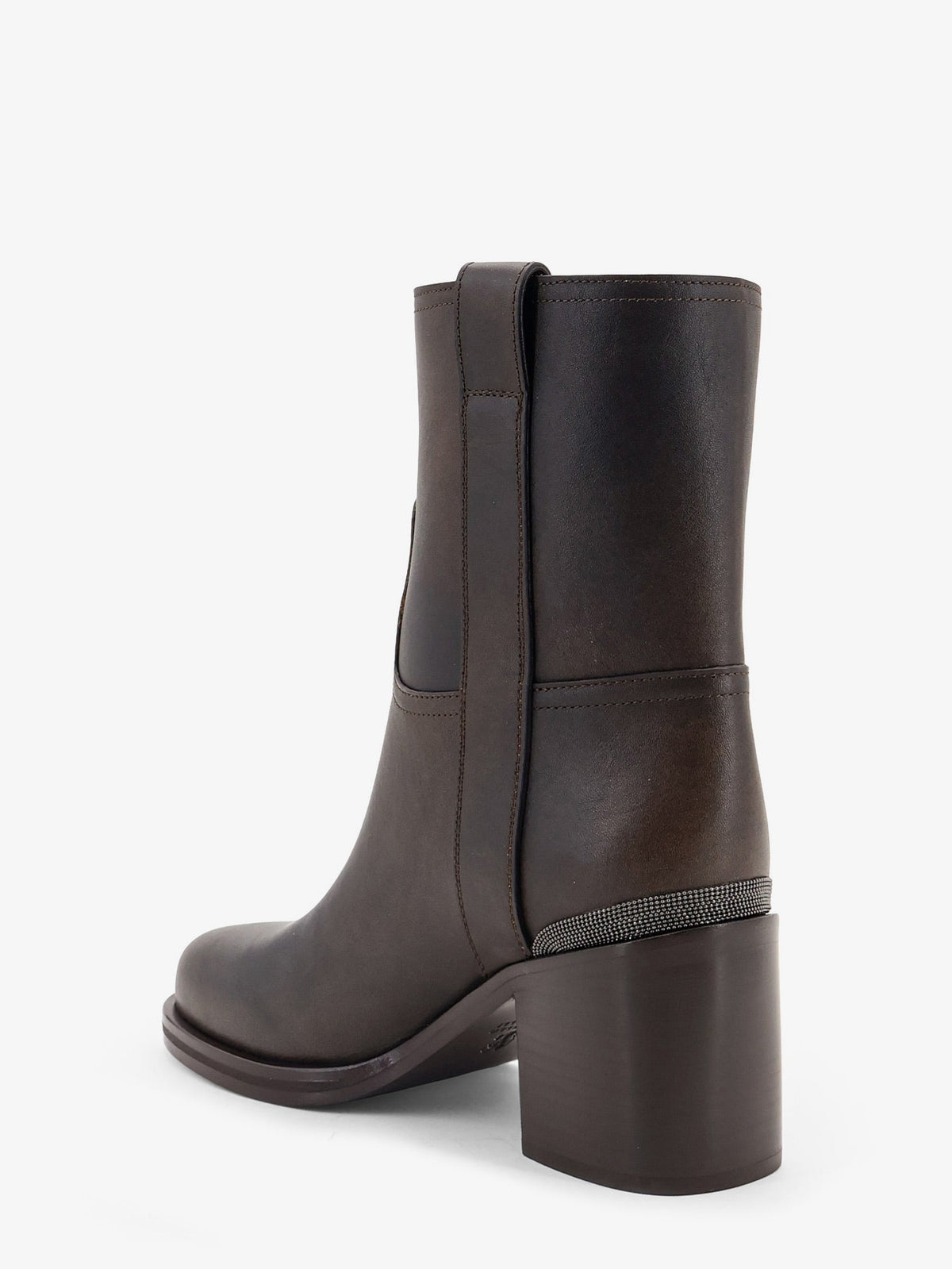 Brunello Cucinelli Women Vintage Leather Boots With Precious Detail BRUNELLO CUCINELLI