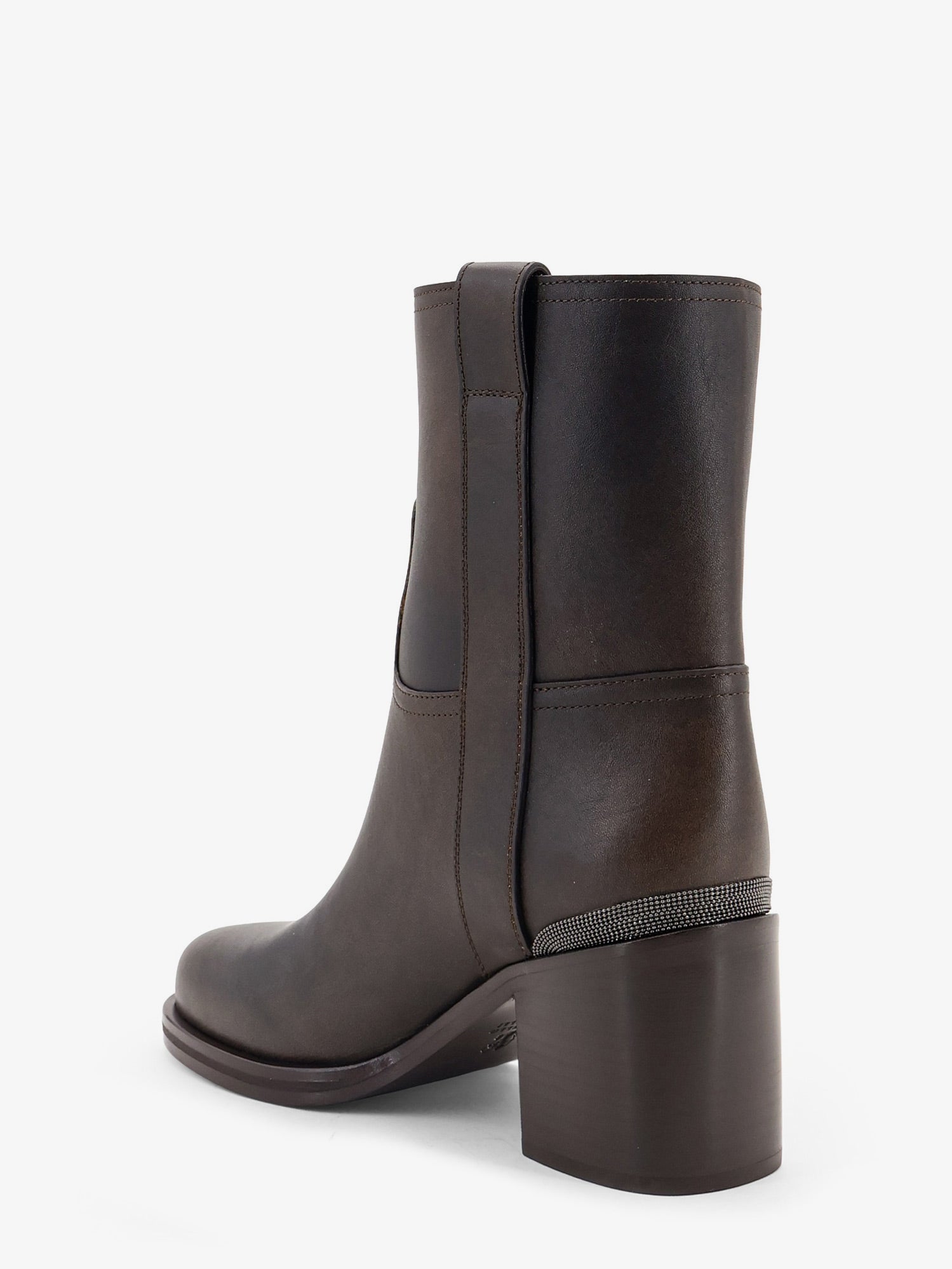 Brunello Cucinelli Women Vintage Leather Boots With Precious Detail BRUNELLO CUCINELLI