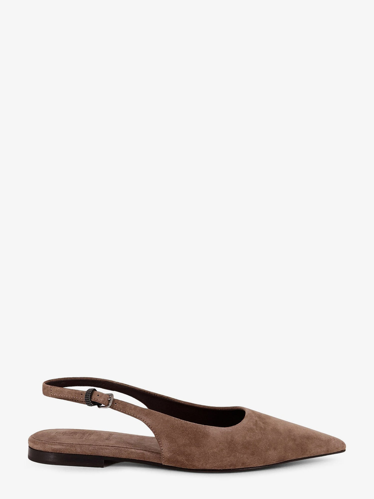 Brunello Cucinelli Women Suede Ballerinas With Side Monili Detail BRUNELLO CUCINELLI