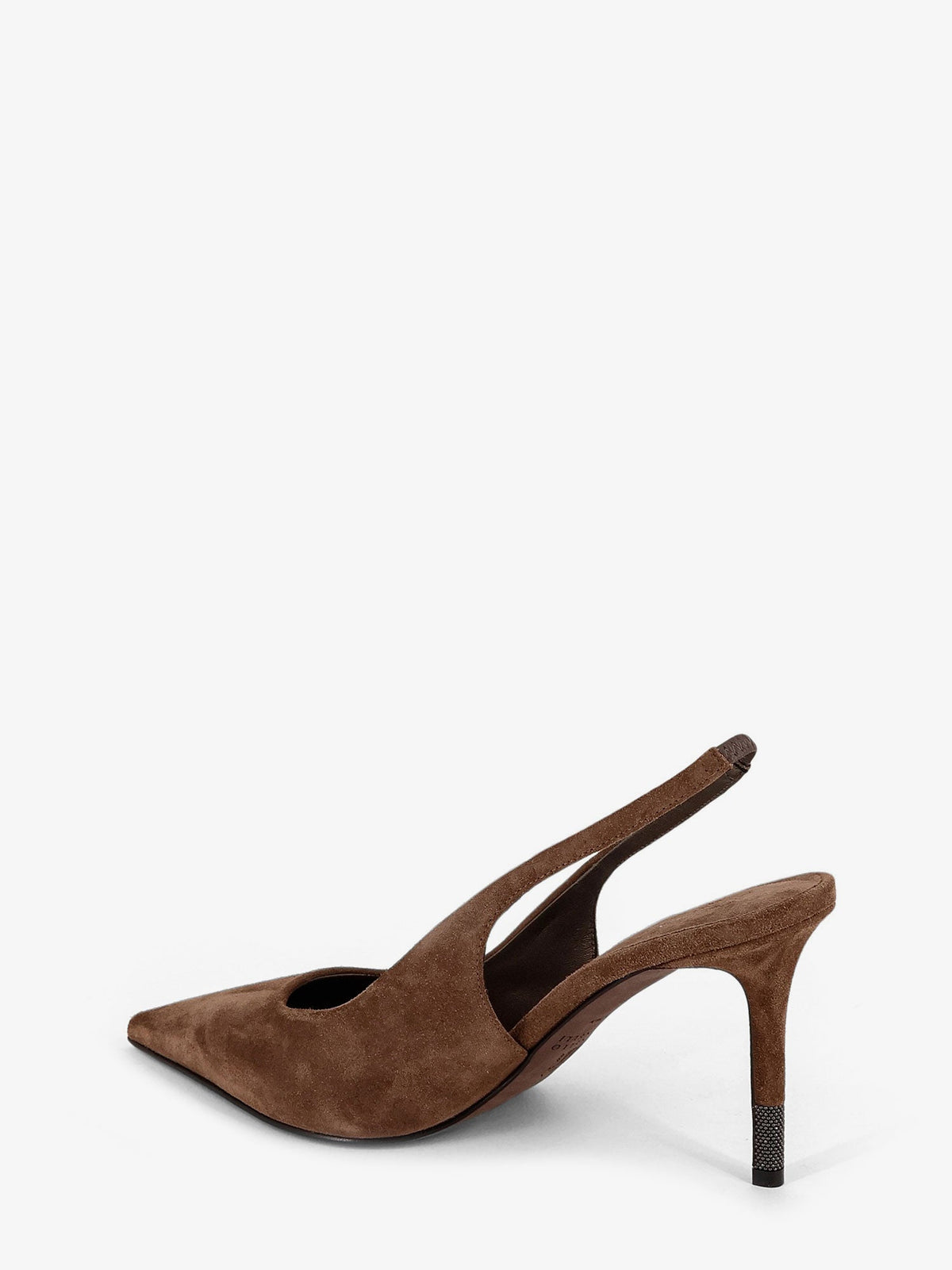 Brunello Cucinelli Women Suede Pumps With Monili Detail On The Heel BRUNELLO CUCINELLI