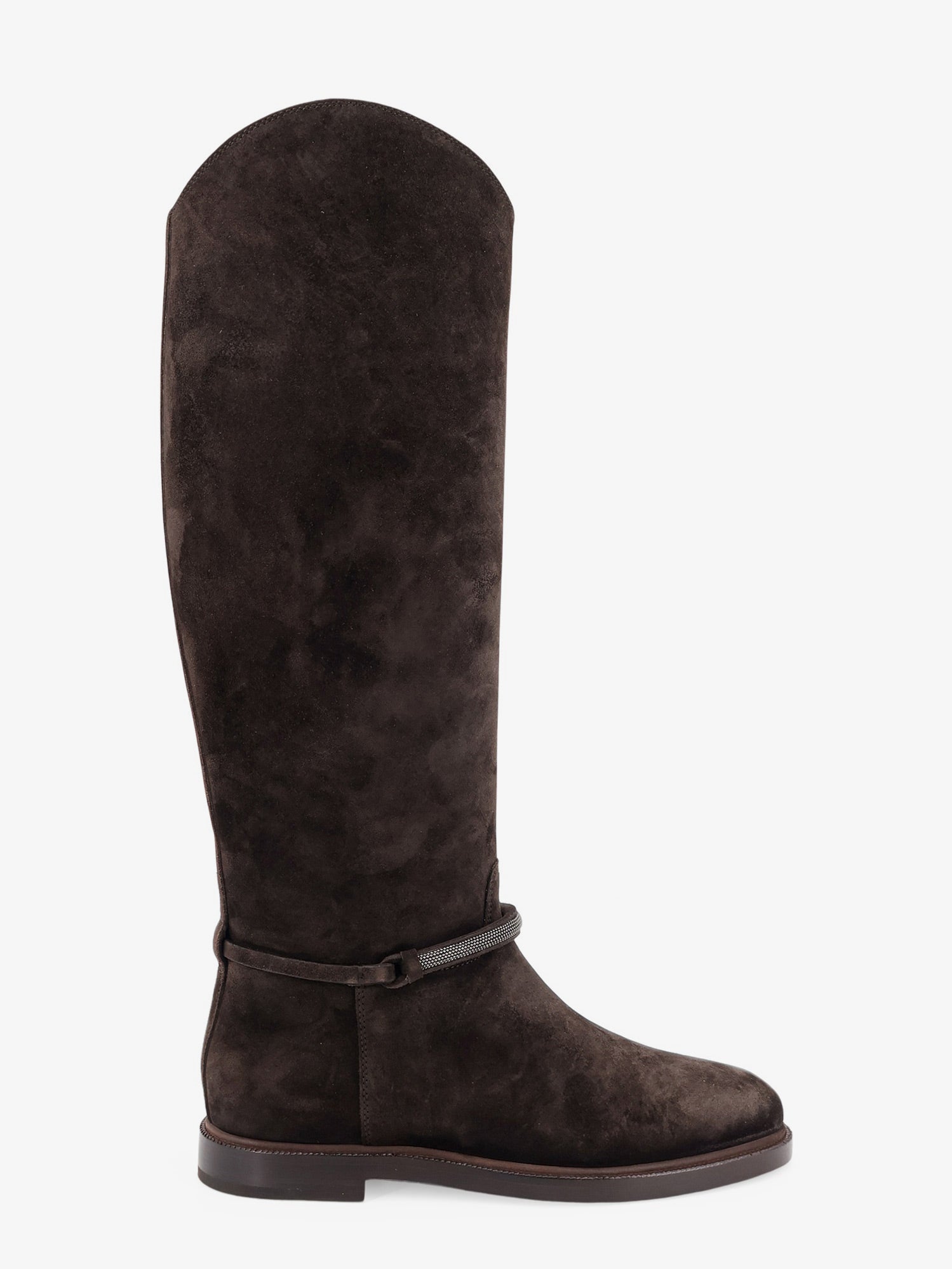 Brunello Cucinelli Women Precious Strap Suede Boots BRUNELLO CUCINELLI