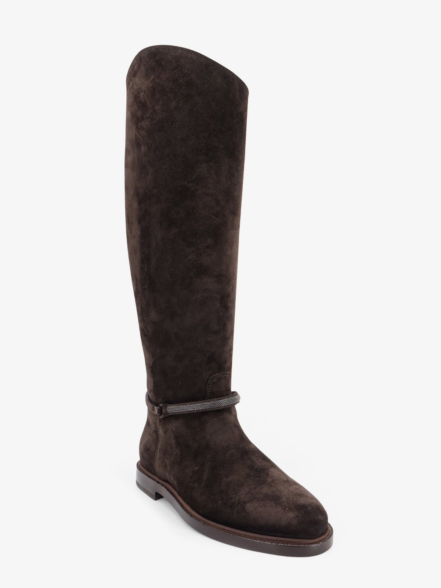 Brunello Cucinelli Women Precious Strap Suede Boots BRUNELLO CUCINELLI