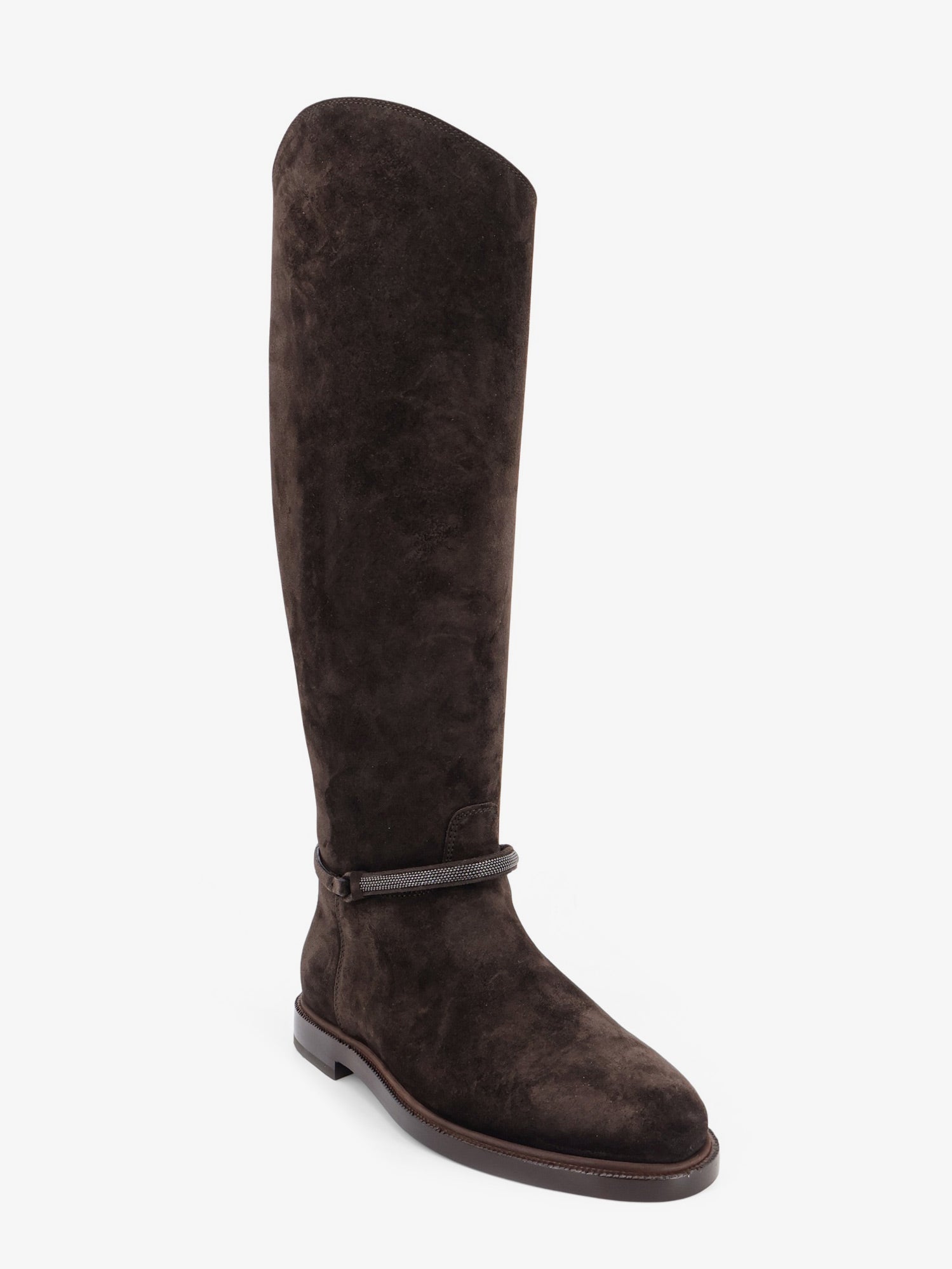 Brunello Cucinelli Women Precious Strap Suede Boots BRUNELLO CUCINELLI