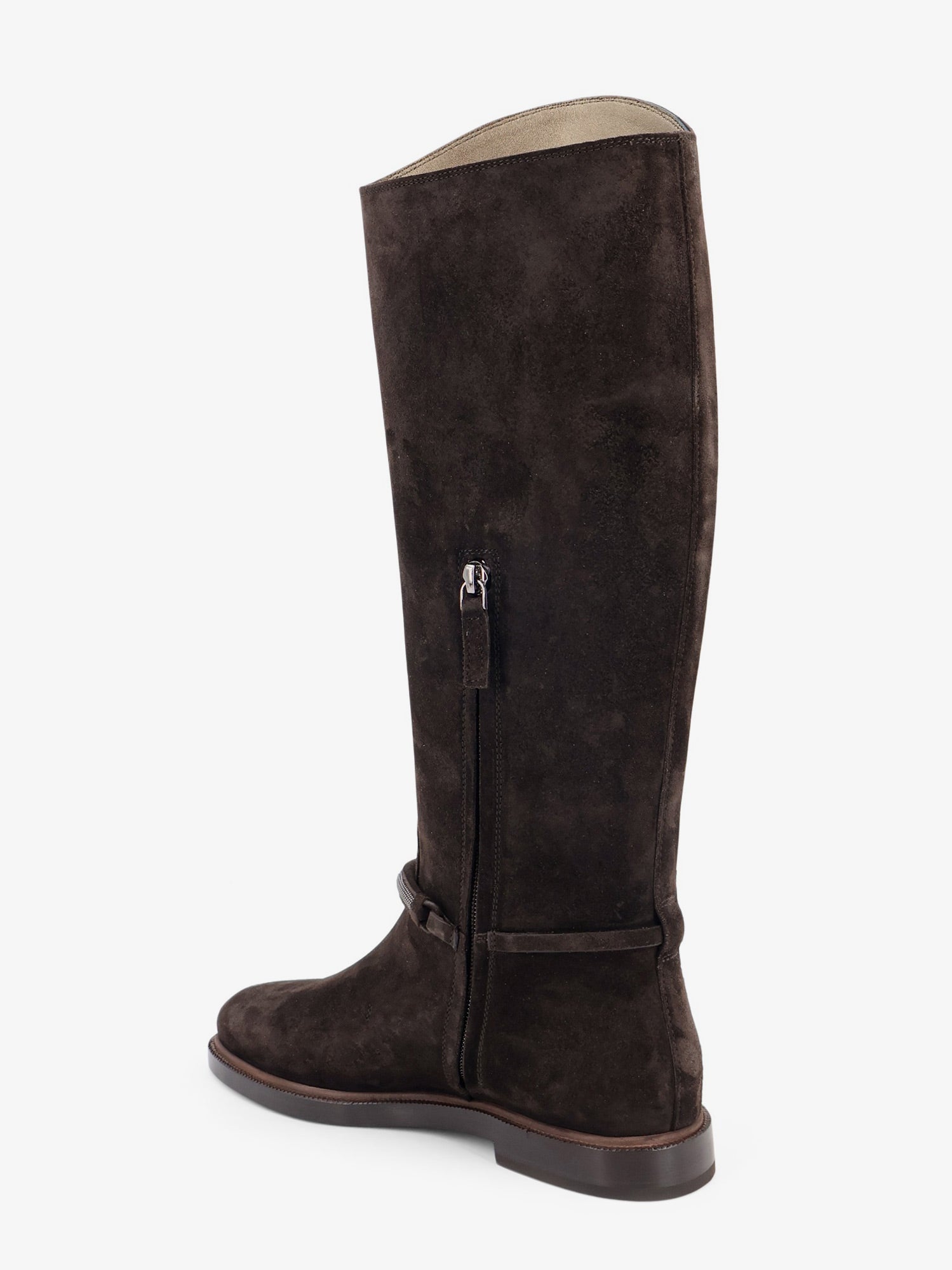 Brunello Cucinelli Women Precious Strap Suede Boots BRUNELLO CUCINELLI