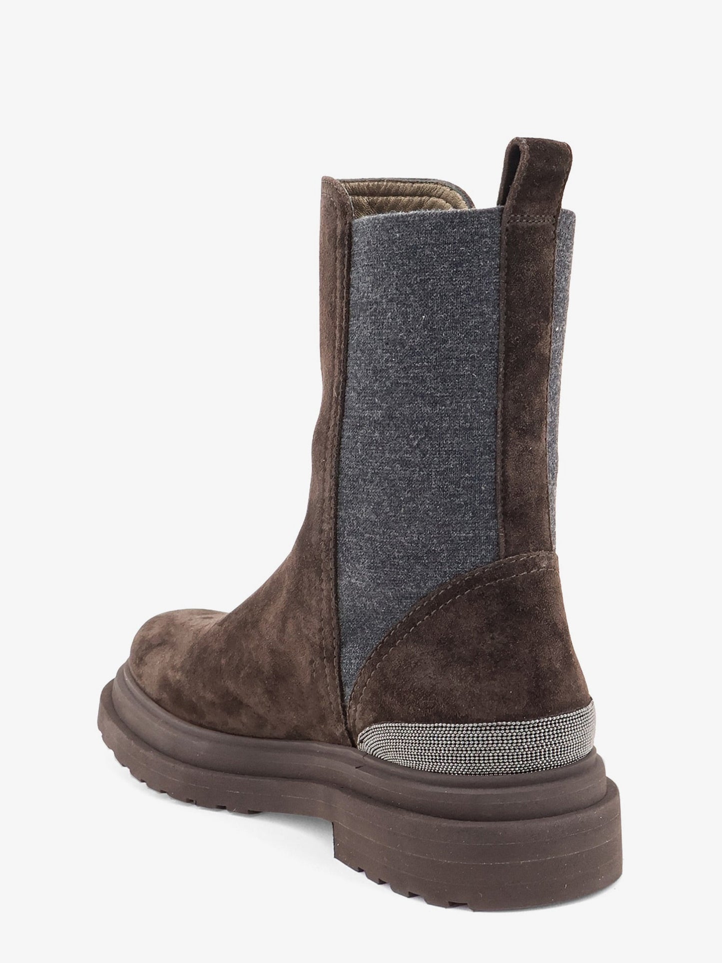 Brunello Cucinelli Women Suede Boots With Monili Details BRUNELLO CUCINELLI