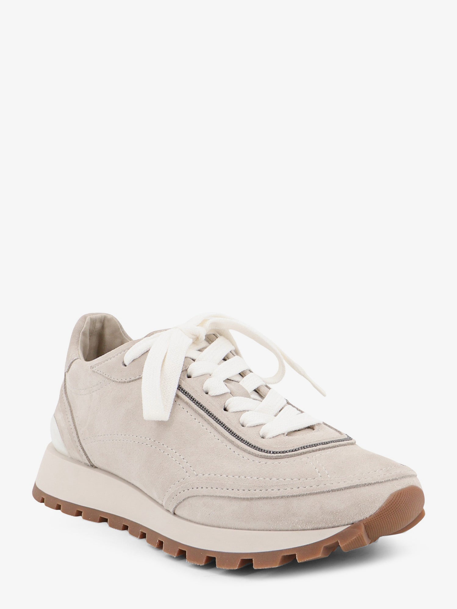Brunello Cucinelli Women Suede Sneakers With Monili Embellishment BRUNELLO CUCINELLI