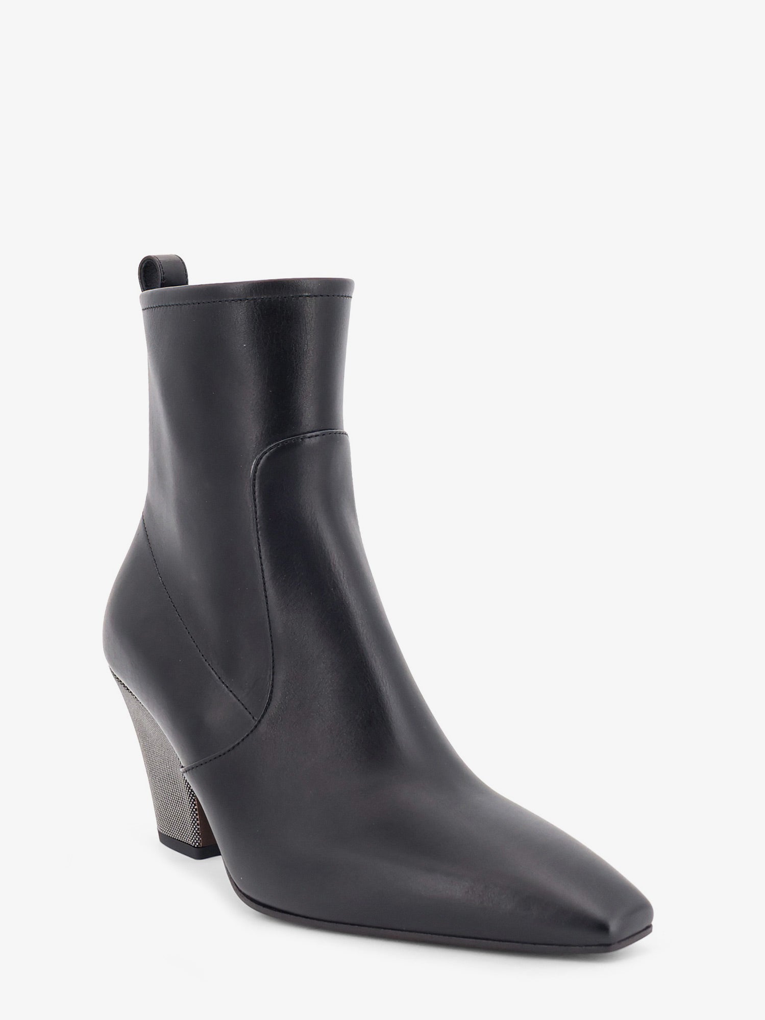 Brunello Cucinelli Women Precious Heel Leather Ankle Boots BRUNELLO CUCINELLI