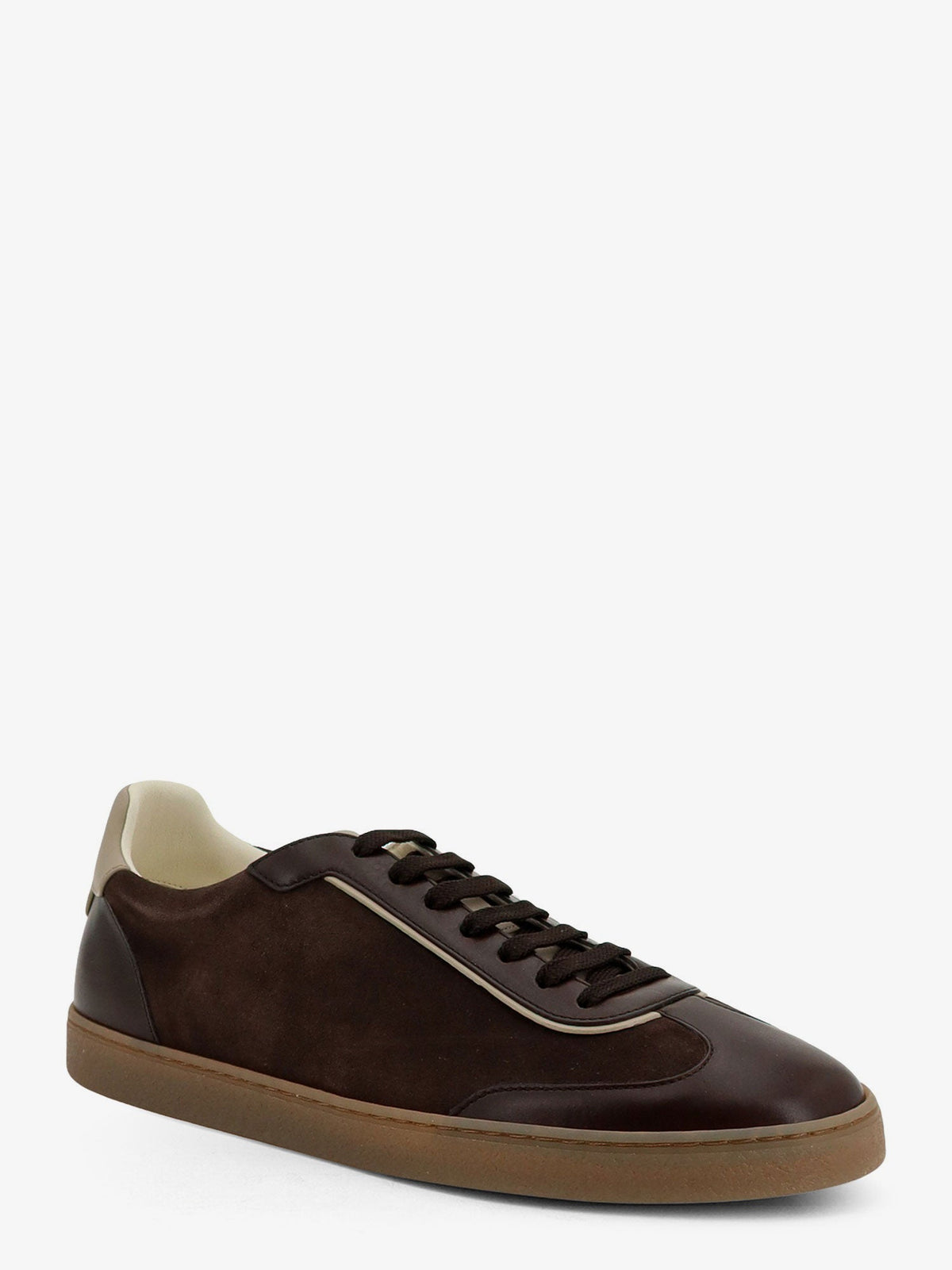 Brunello Cucinelli Men Low-Top Suede And Leather Sneakers BRUNELLO CUCINELLI