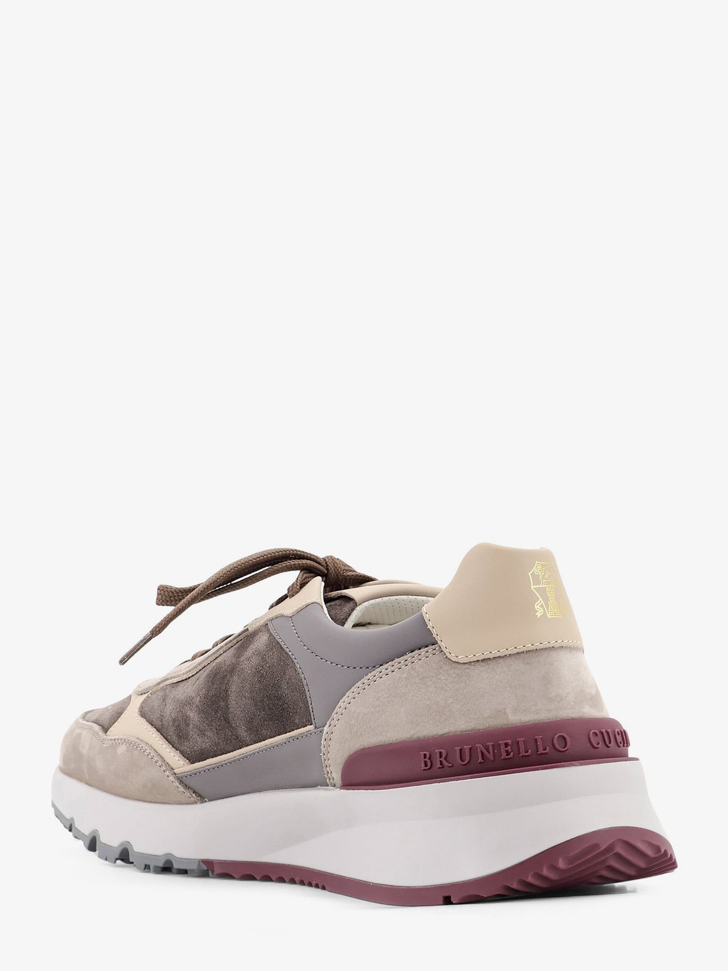 Brunello Cucinelli Men Suede Sneakers With Leather Inserts BRUNELLO CUCINELLI