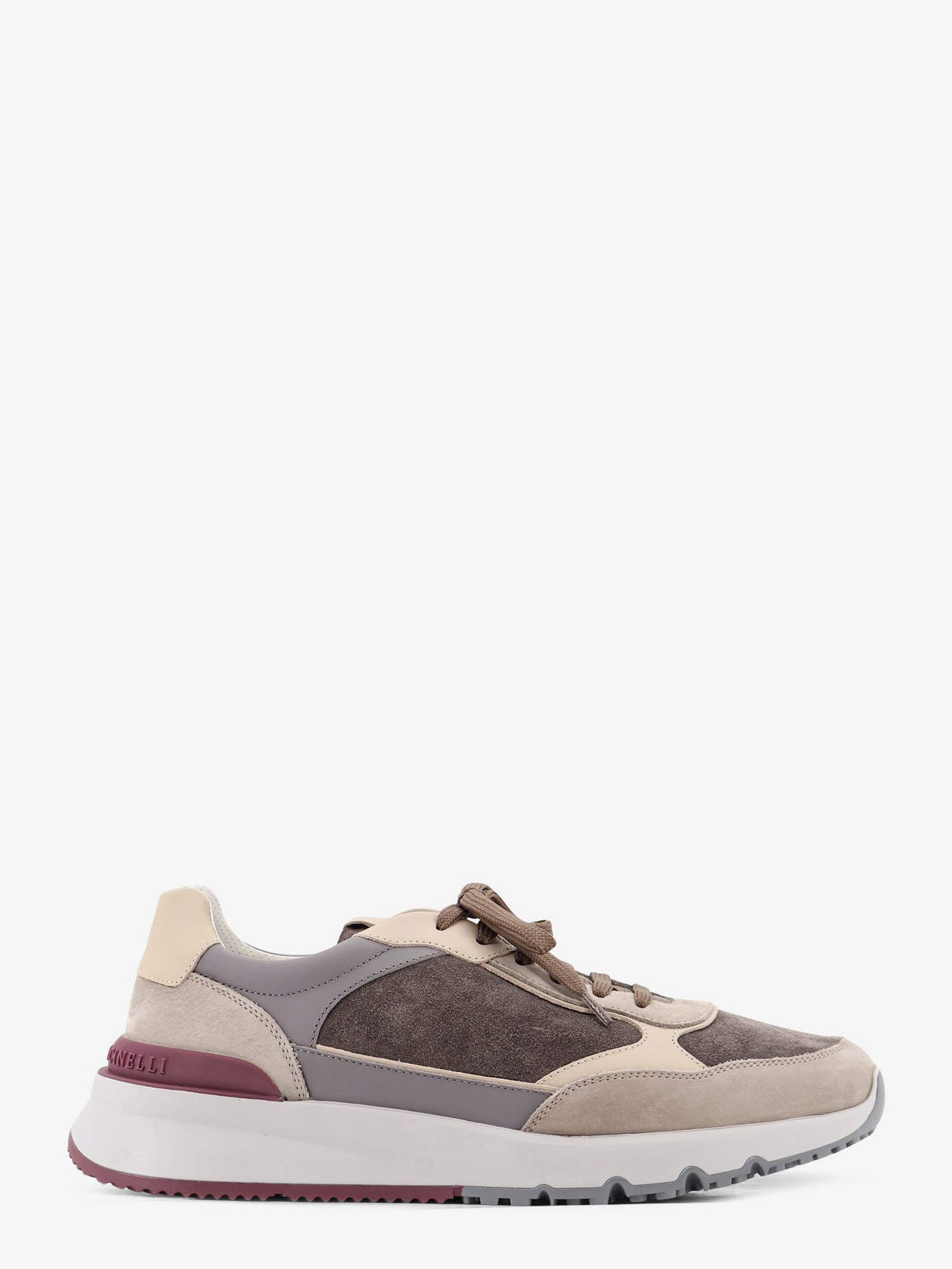 Brunello Cucinelli Men Suede Sneakers With Leather Inserts BRUNELLO CUCINELLI