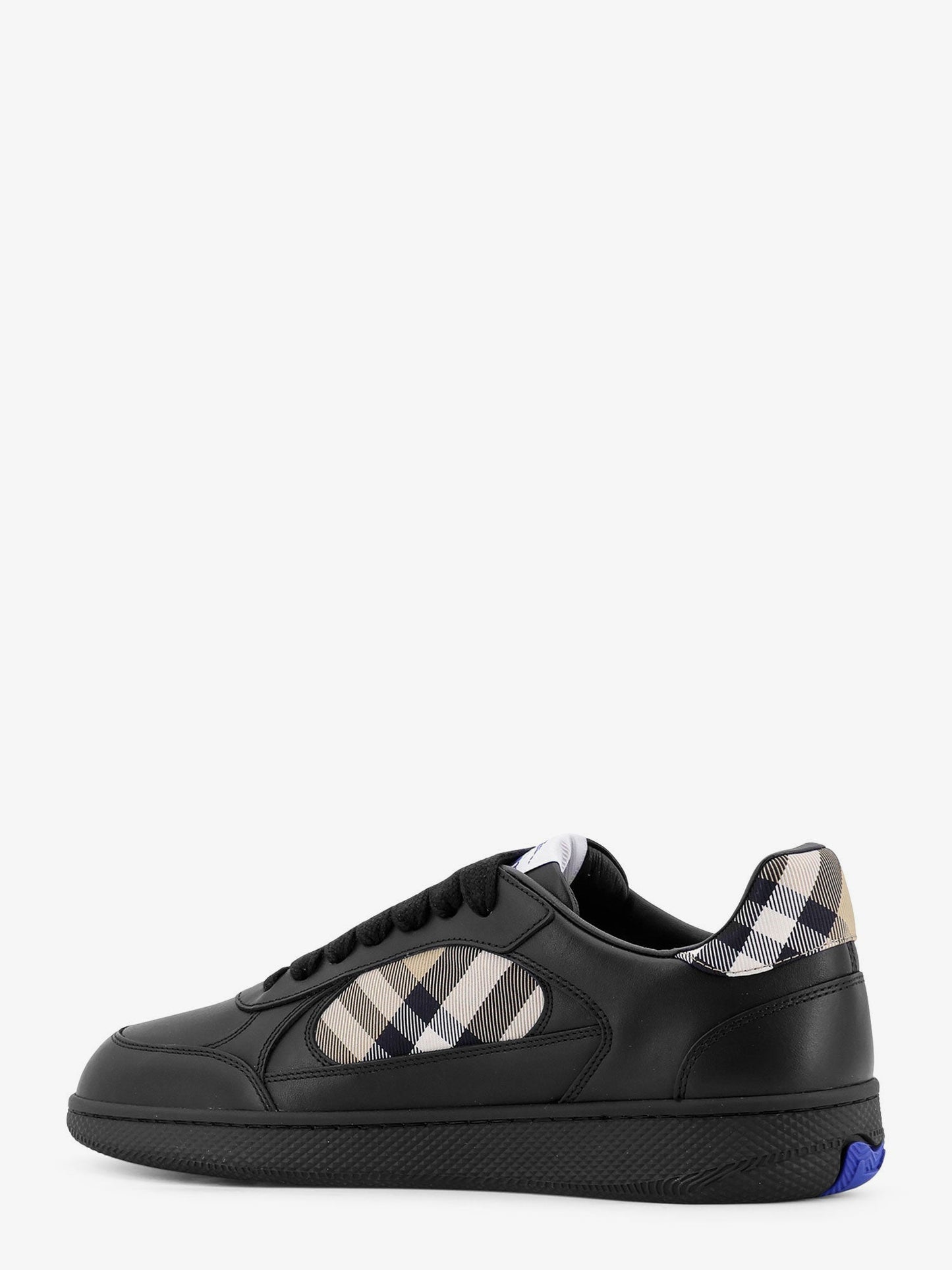 Burberry Men Leather Sneakers With Traditional Check Inserts BURBERRY