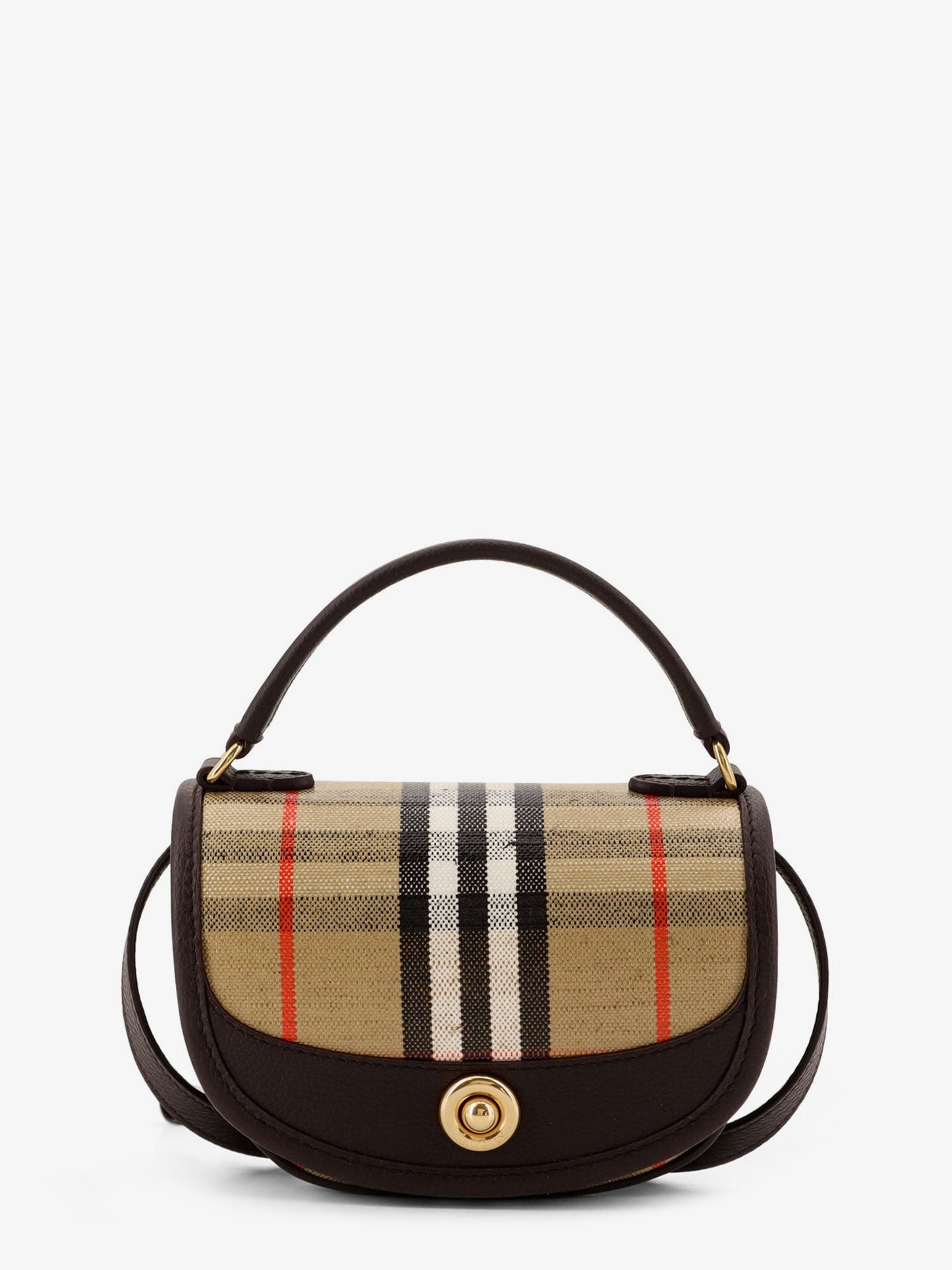 Burberry Women Highlands Crossbody Bag With Iconic Check Pattern BURBERRY