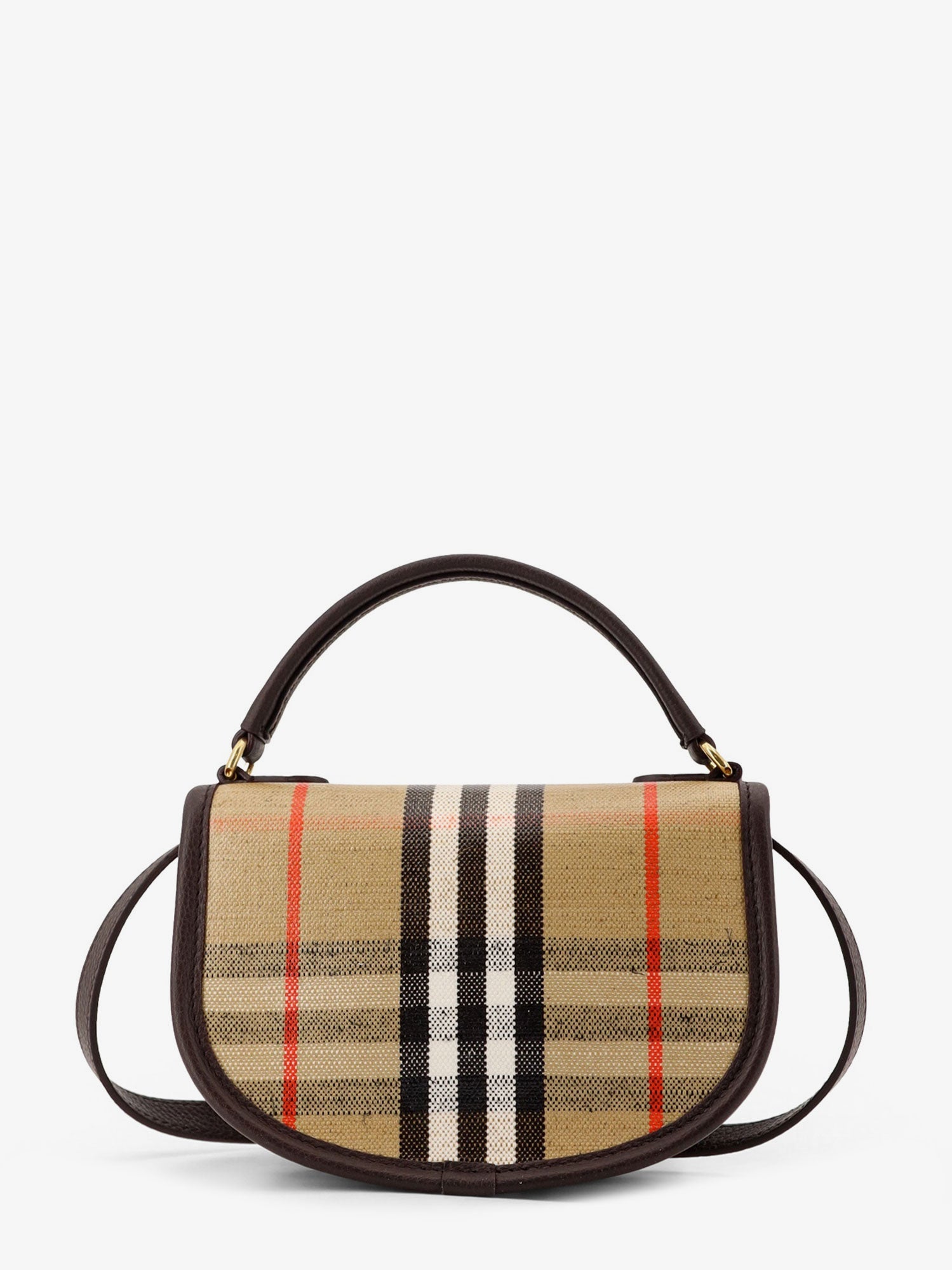 Burberry Women Highlands Crossbody Bag With Iconic Check Pattern BURBERRY
