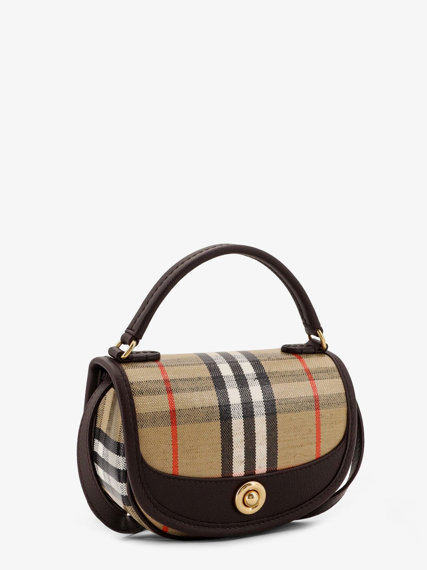 Burberry Women Highlands Crossbody Bag With Iconic Check Pattern BURBERRY