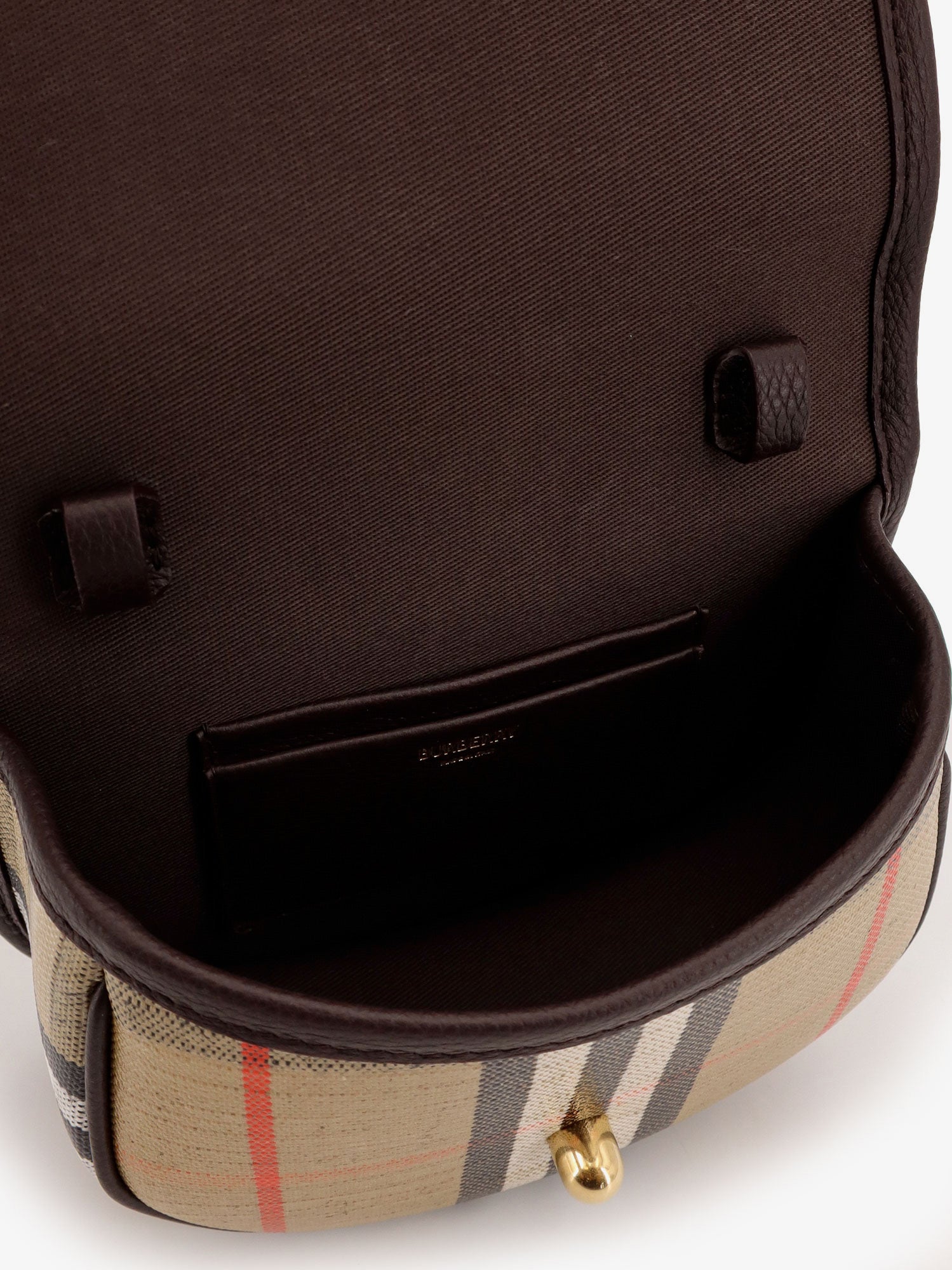 Burberry Women Highlands Crossbody Bag With Iconic Check Pattern BURBERRY