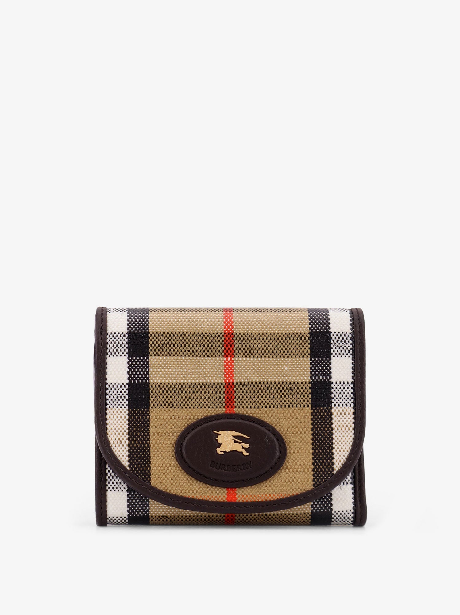 Burberry Women Highlands Compact Wallet With Leather Inserts BURBERRY