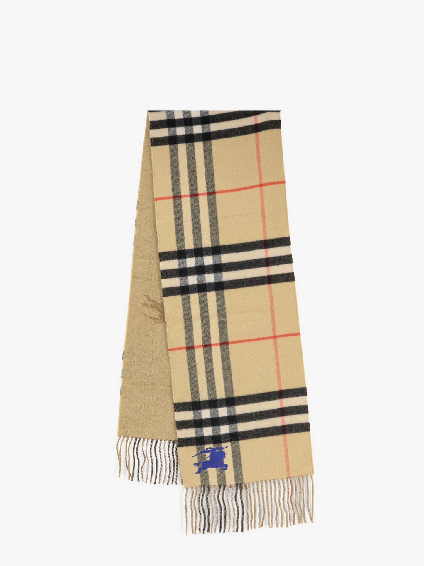 Burberry Men Cashmere Scarf With Check Motif BURBERRY