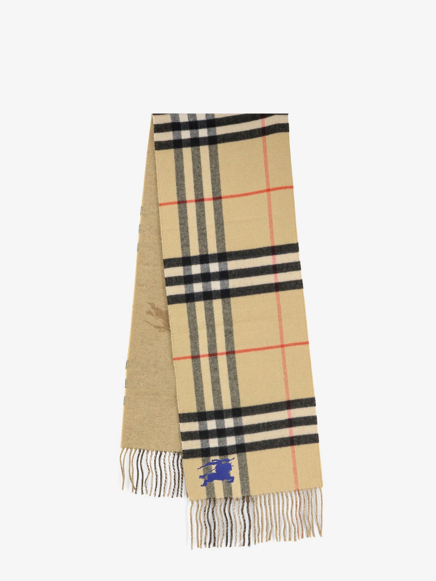 Burberry Men Cashmere Scarf With Check Motif BURBERRY