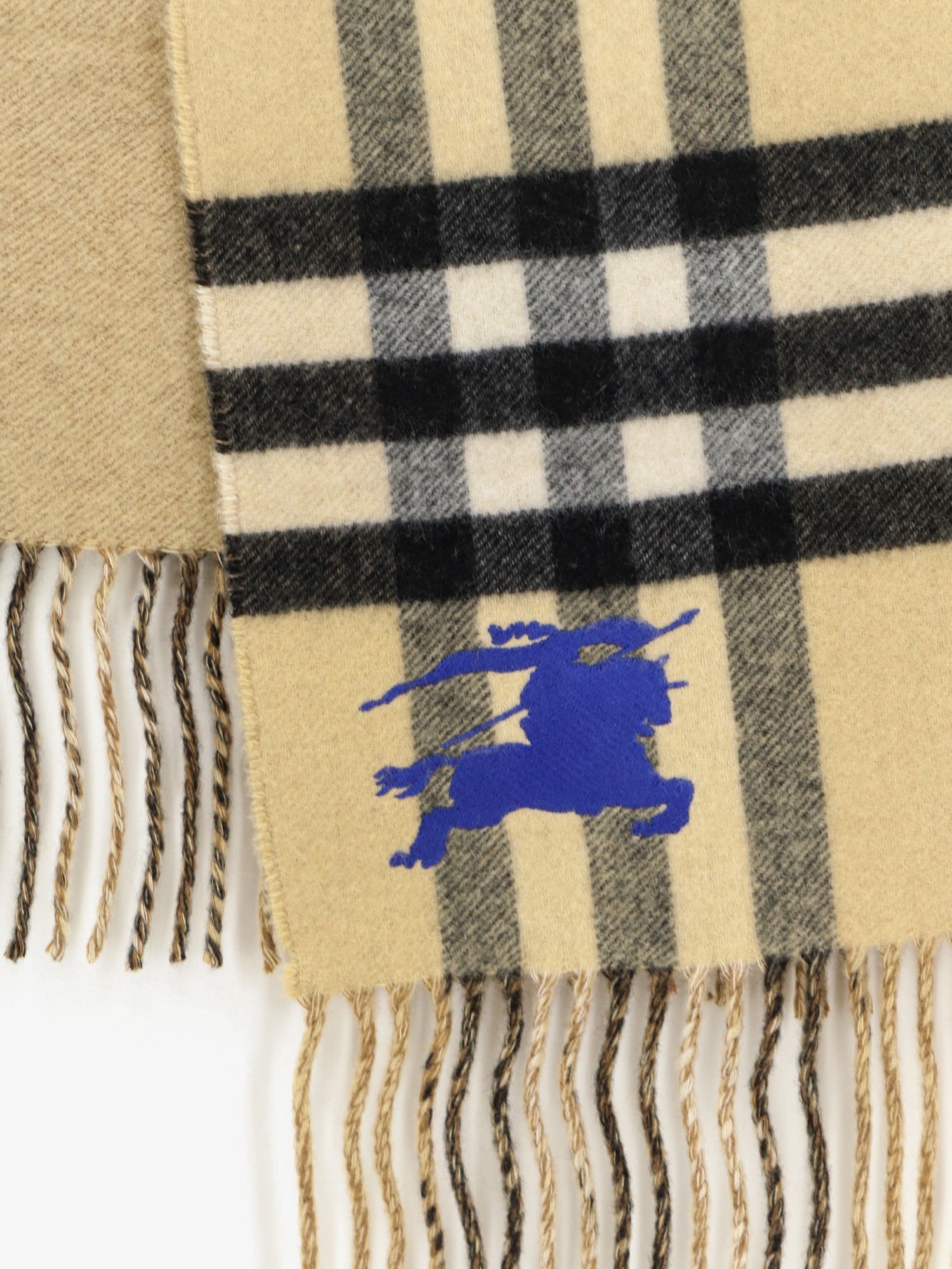 Burberry Men Cashmere Scarf With Check Motif BURBERRY