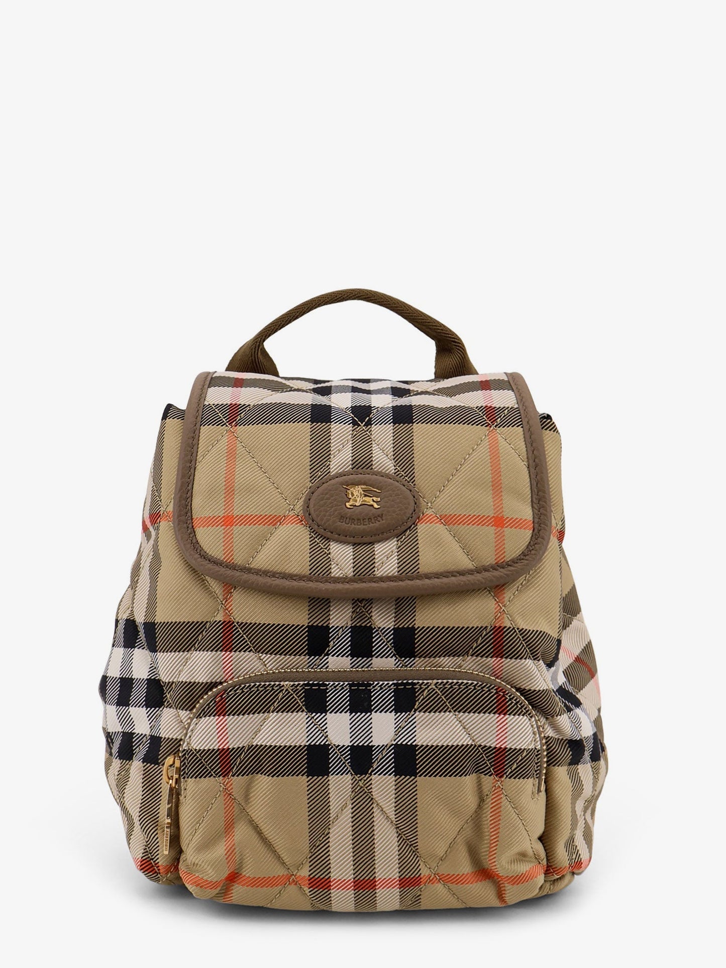 Burberry Women Horseshoe Nylon Backpack With Check Pattern BURBERRY