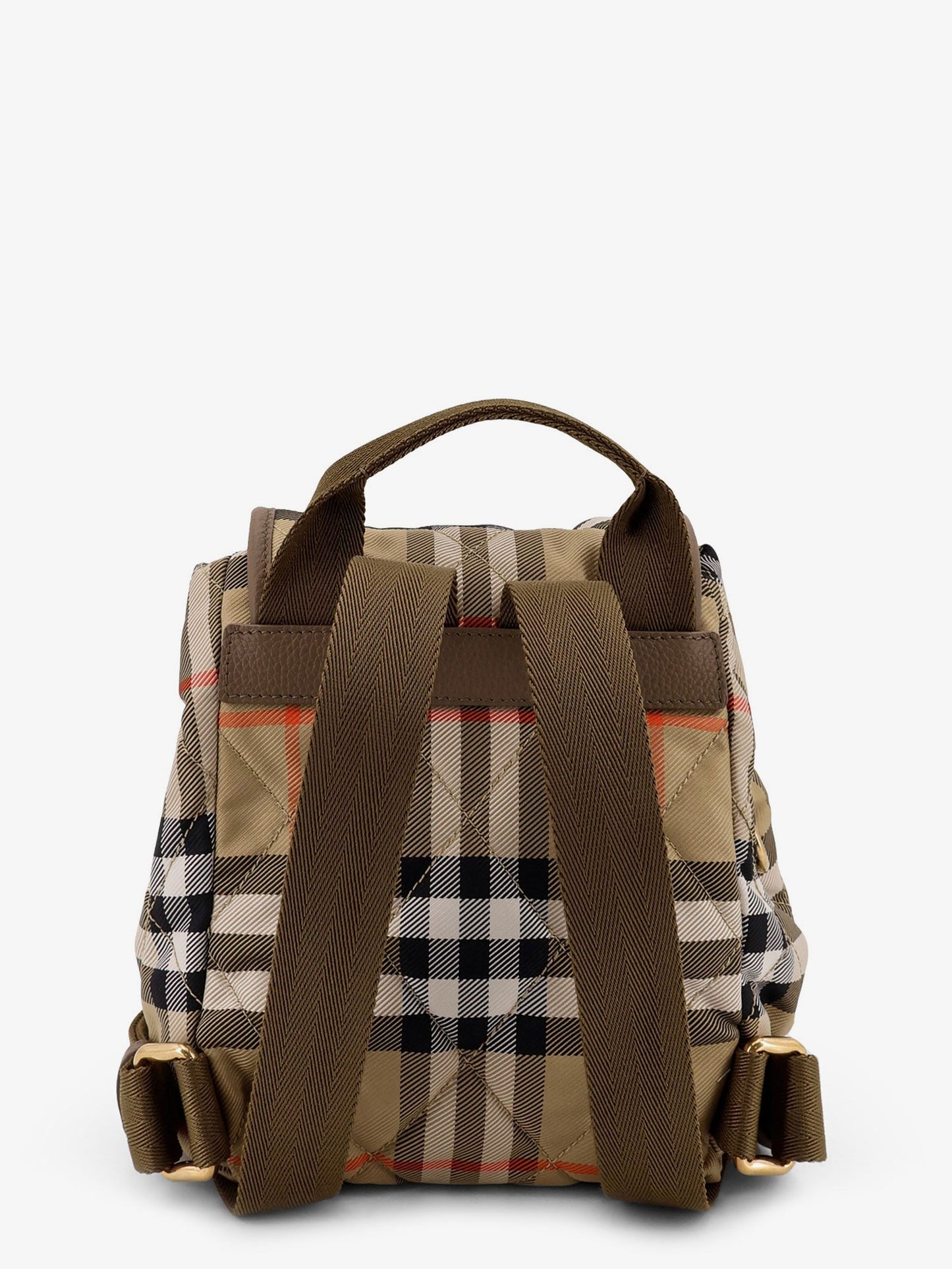 Burberry Women Horseshoe Nylon Backpack With Check Pattern BURBERRY