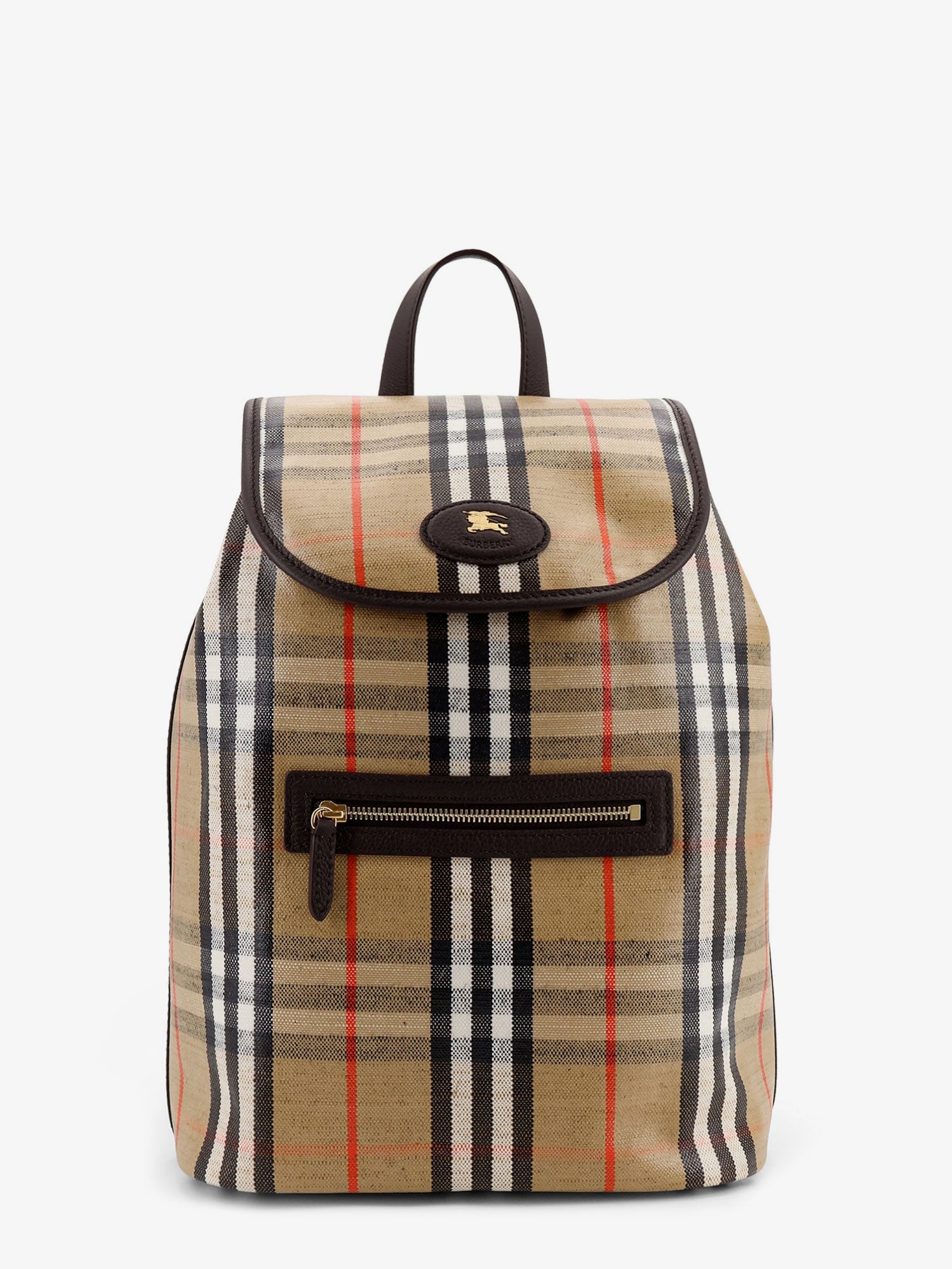 Burberry Men Highlands Coated Canvas Backpack With Front Logo BURBERRY
