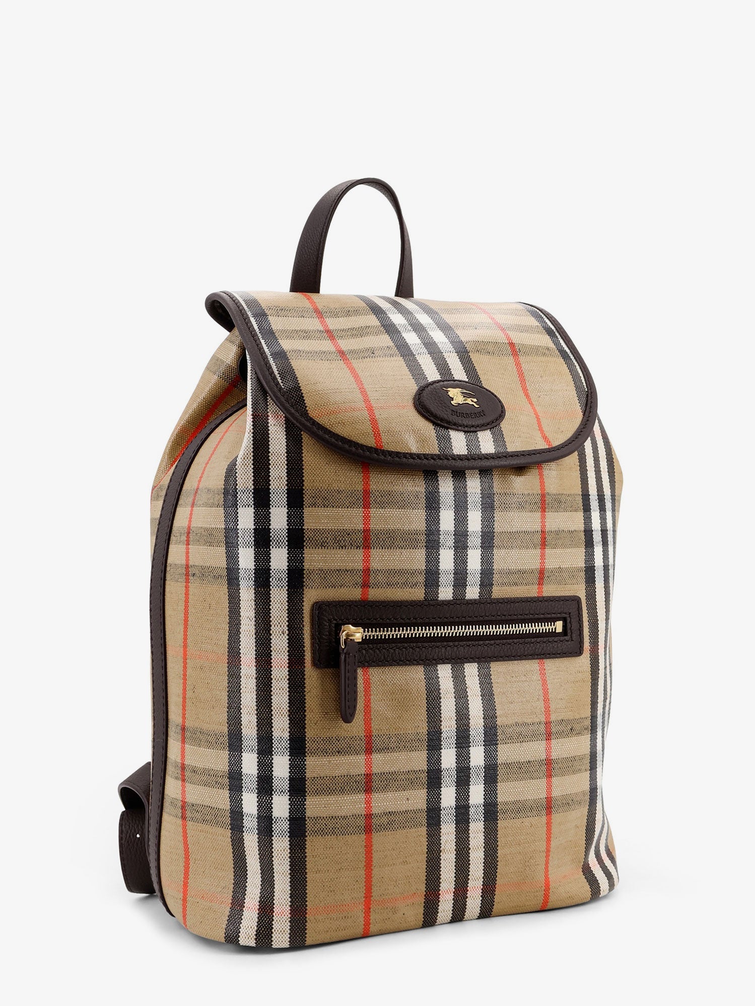 Burberry Men Highlands Coated Canvas Backpack With Front Logo BURBERRY