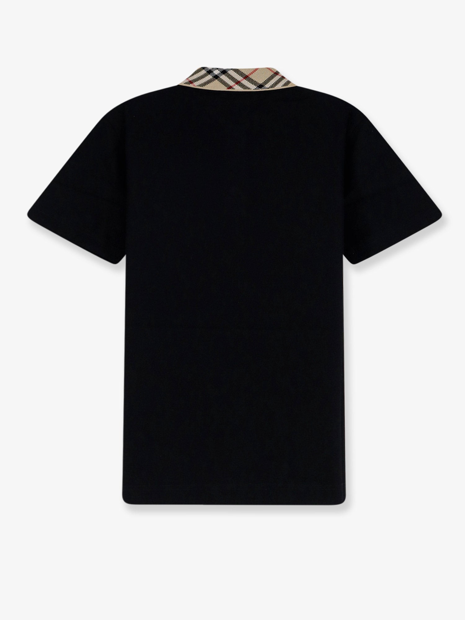 Burberry Men Cotton Polo Shirt With Check Collar Detail BURBERRY