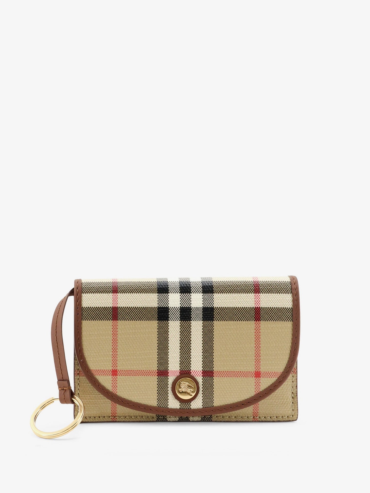 Burberry Women Coated Canvas Wallet With Check Pattern BURBERRY
