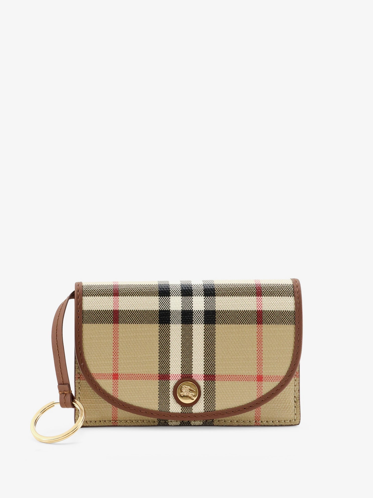 Burberry Women Coated Canvas Wallet With Check Pattern BURBERRY
