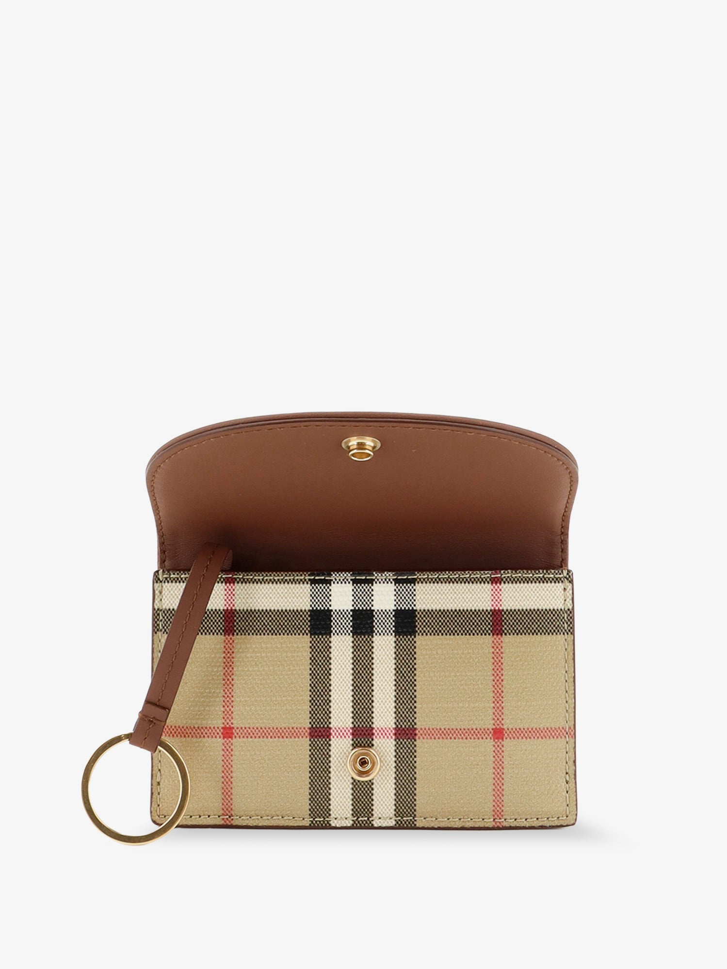 Burberry Women Coated Canvas Wallet With Check Pattern BURBERRY
