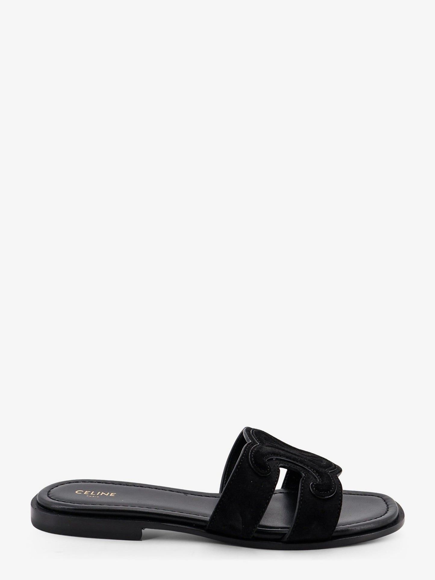 Celine Women Marina Suede Sandals With Triomphe Logo CELINE