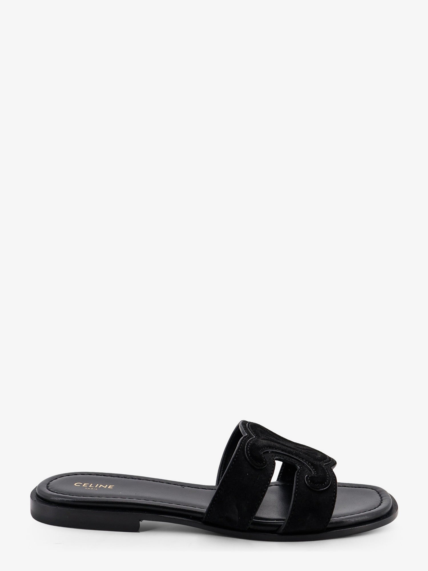 Celine Women Marina Suede Sandals With Triomphe Logo CELINE
