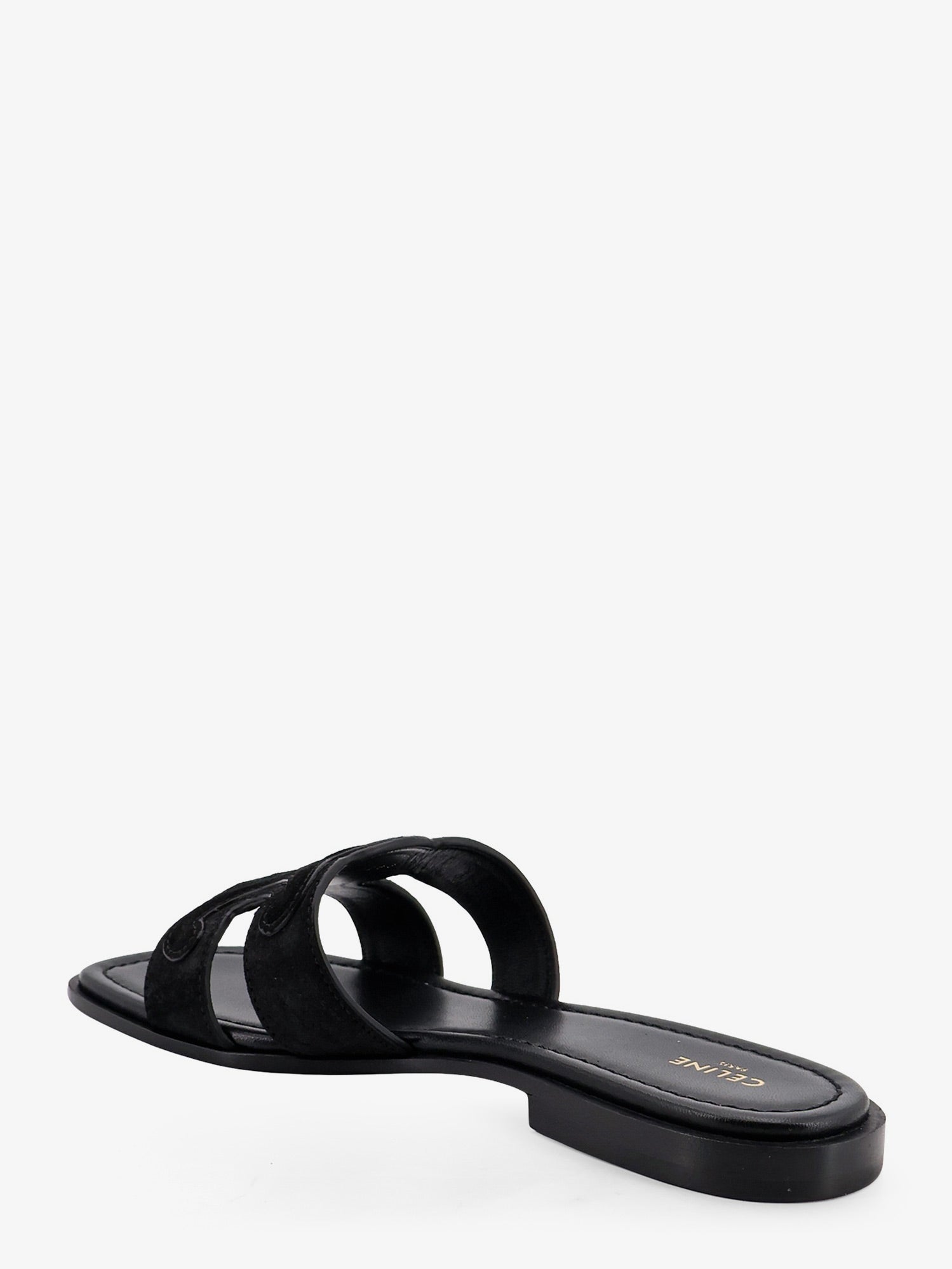 Celine Women Marina Suede Sandals With Triomphe Logo CELINE