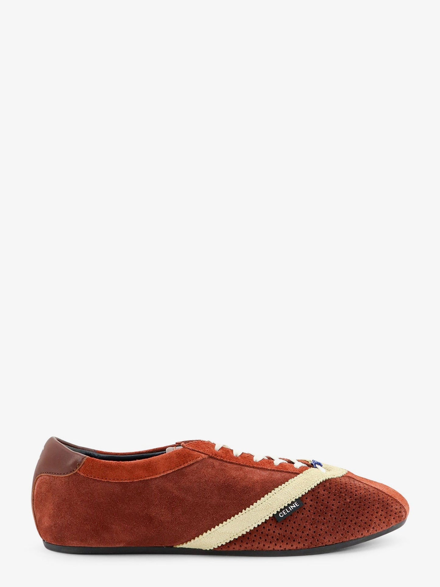 Celine Women The Flat Suede And Leather Sneakers CELINE