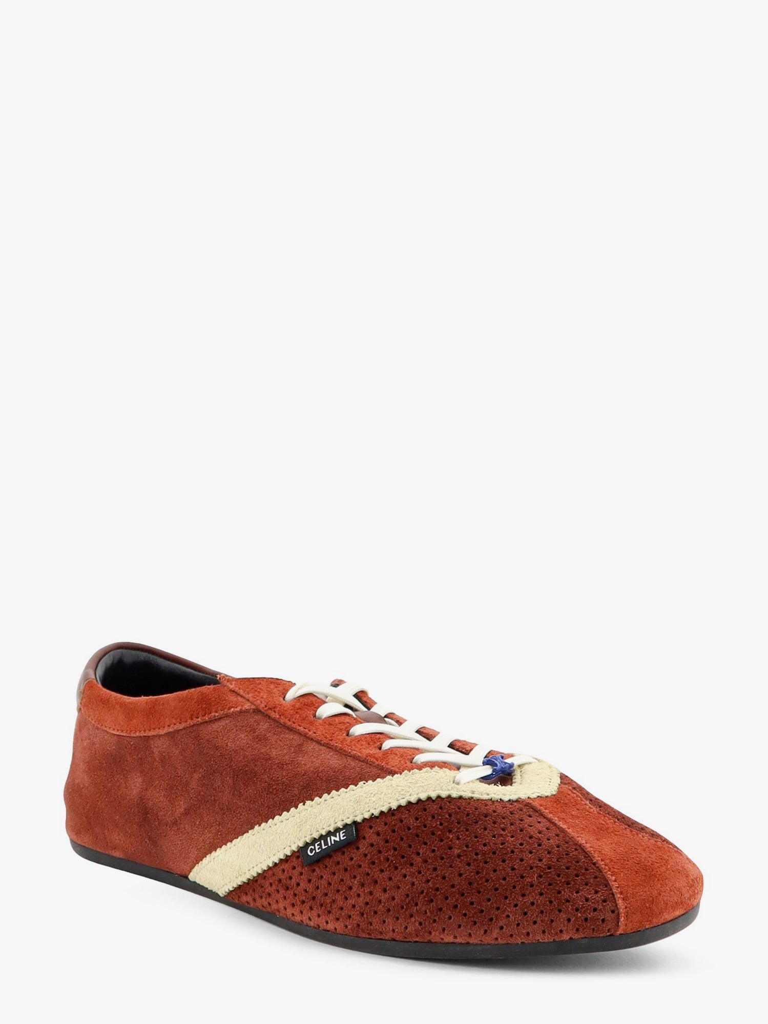 Celine Women The Flat Suede And Leather Sneakers CELINE