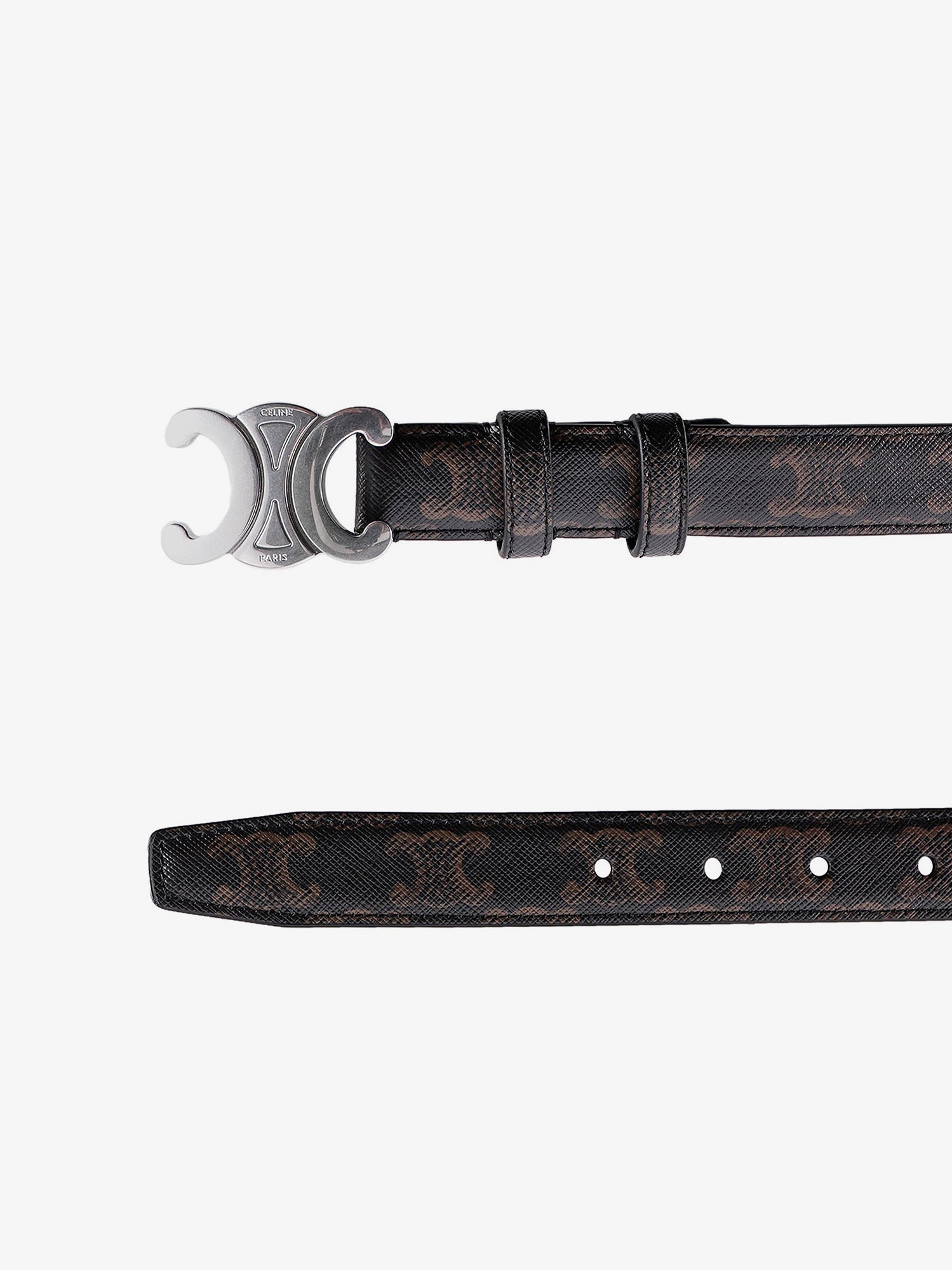 Celine Men Triomphe Coated Canvas Belt CELINE