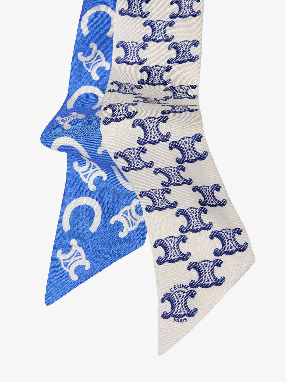 Celine Women Silk Scarf With All-Over Triomphe Logo CELINE