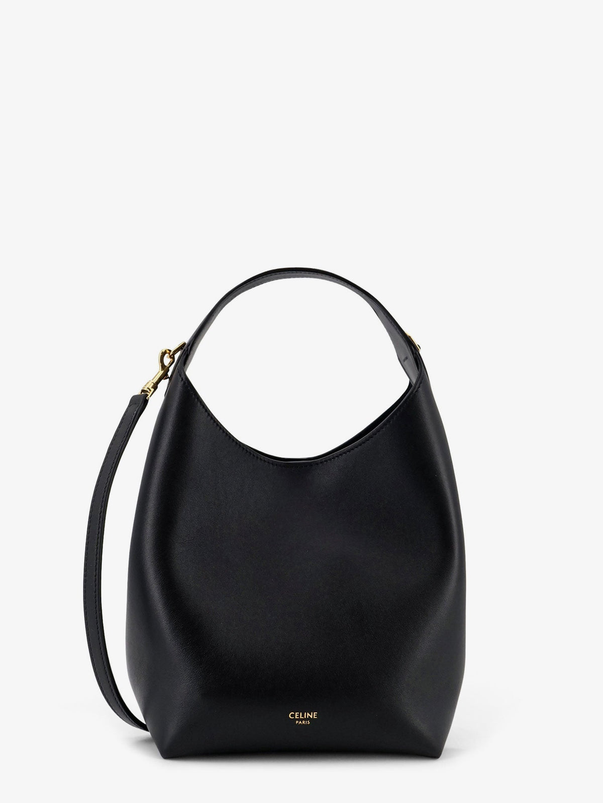 Celine Women Leather Shoulder Bag With Logo Lettering On The Bottom CELINE