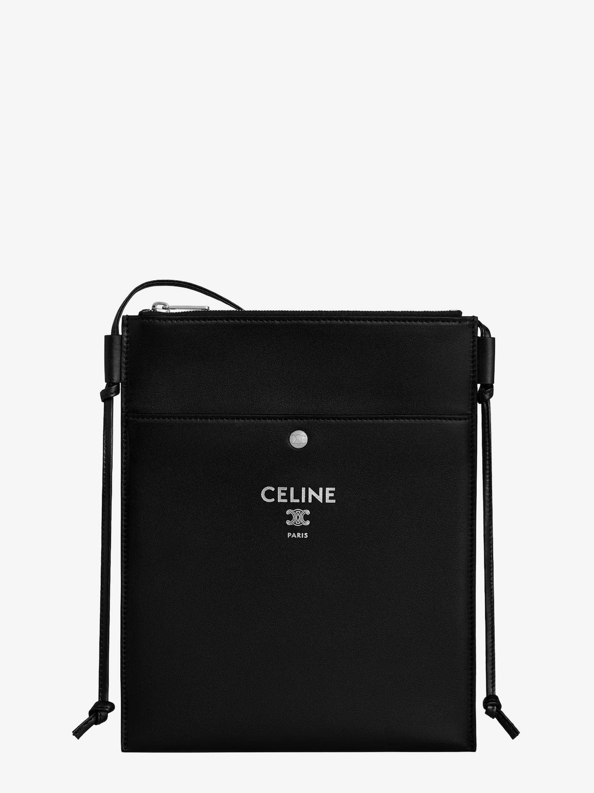 Celine Men Sharp Leather Crossbody Bag With Logo On The Front CELINE