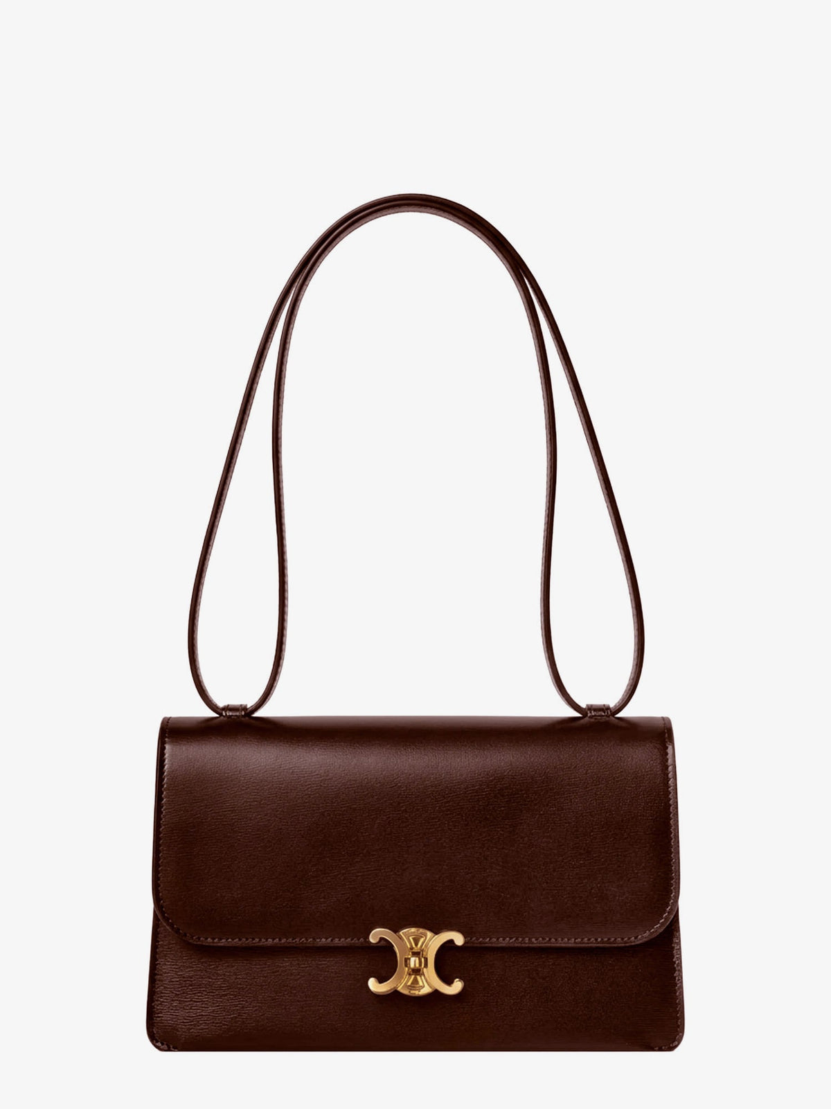 Celine Women Le 17 Leather Shoulder Bag With Metal Triomphe Closure CELINE