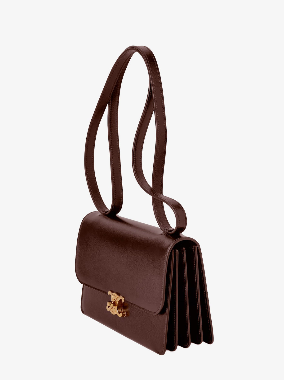 Celine Women Le 17 Leather Shoulder Bag With Metal Triomphe Closure CELINE